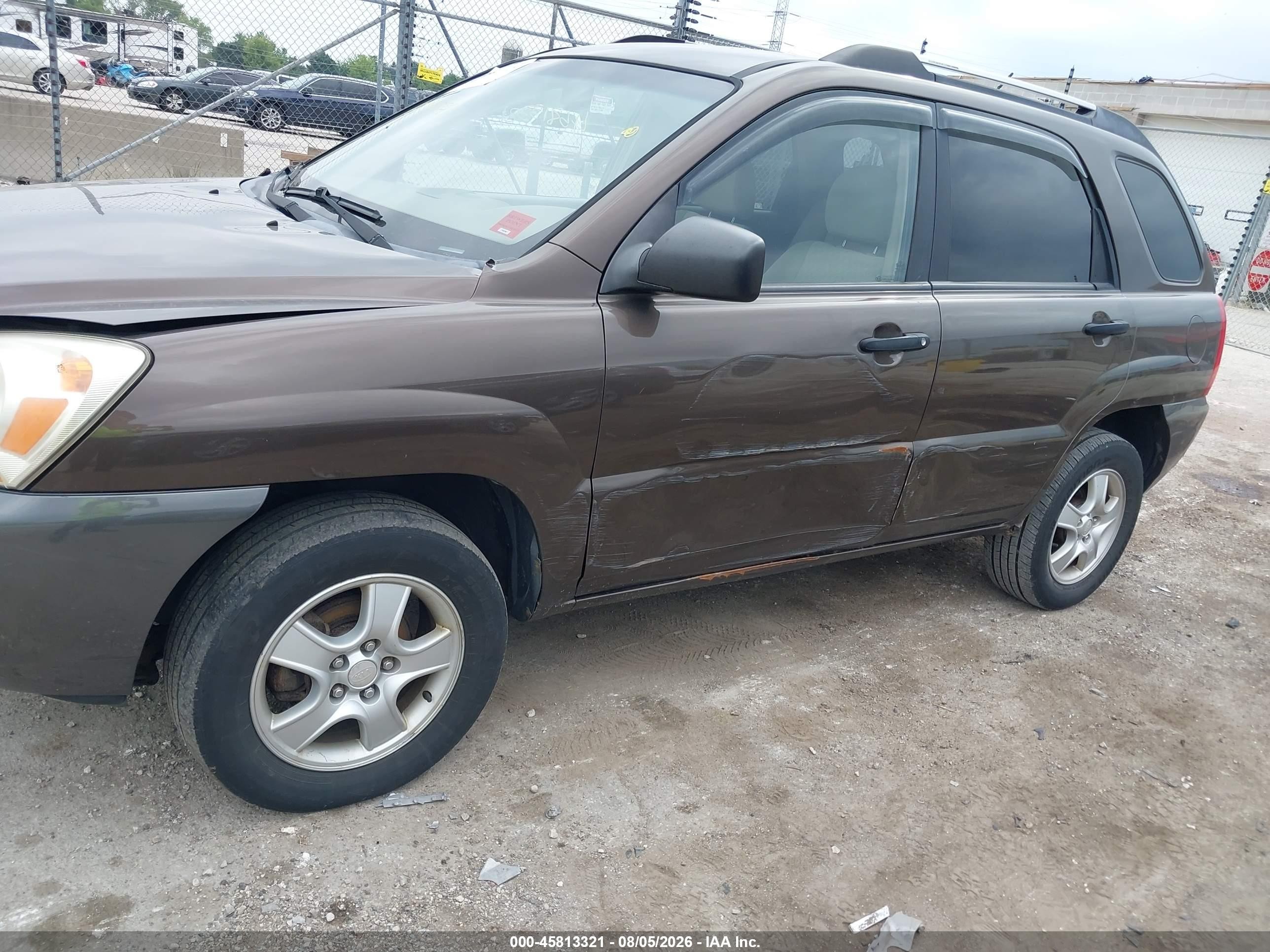 2007 Kia Sportage Lx Brown vin: KNDJF724677400500