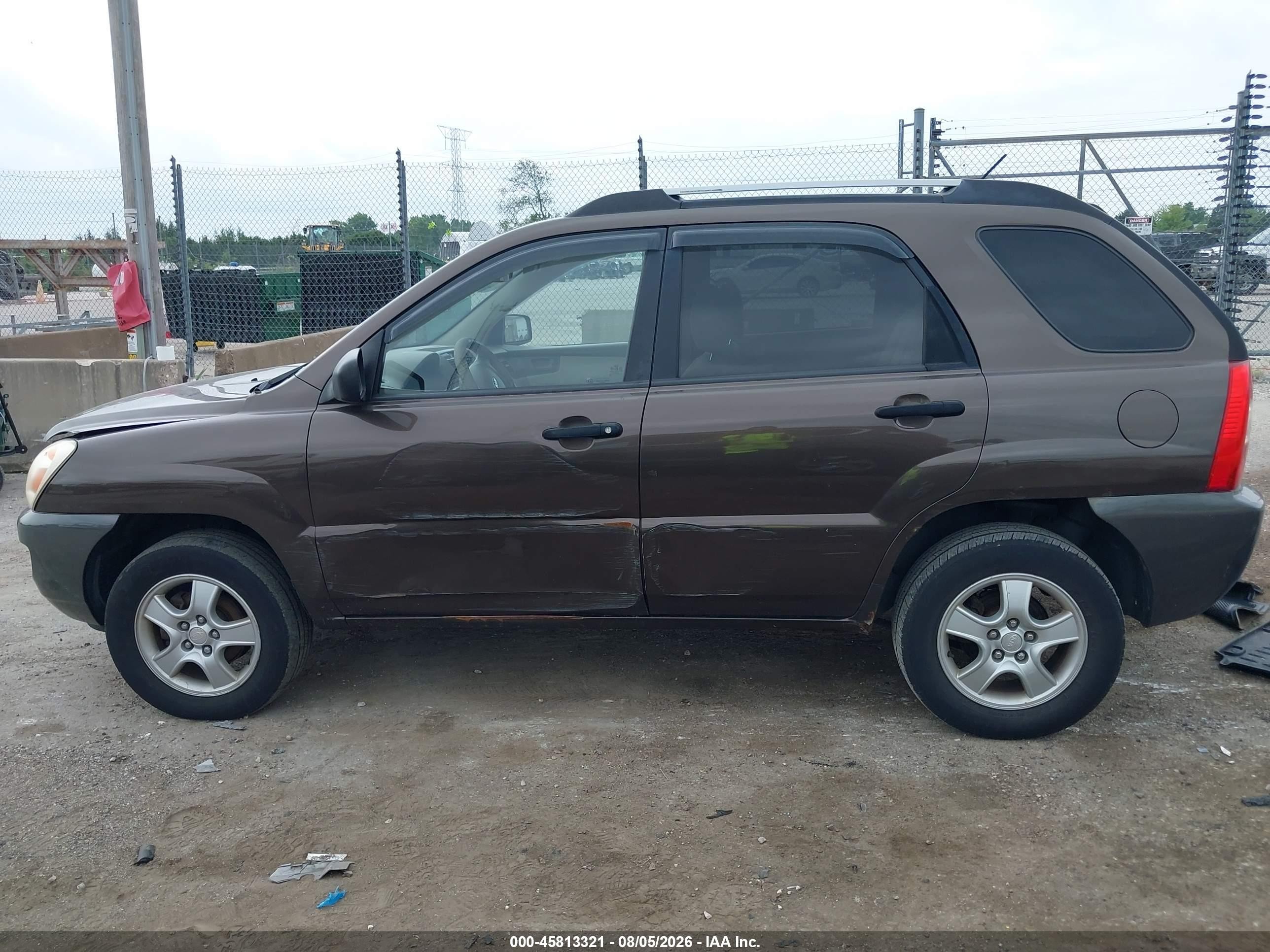 2007 Kia Sportage Lx Brown vin: KNDJF724677400500
