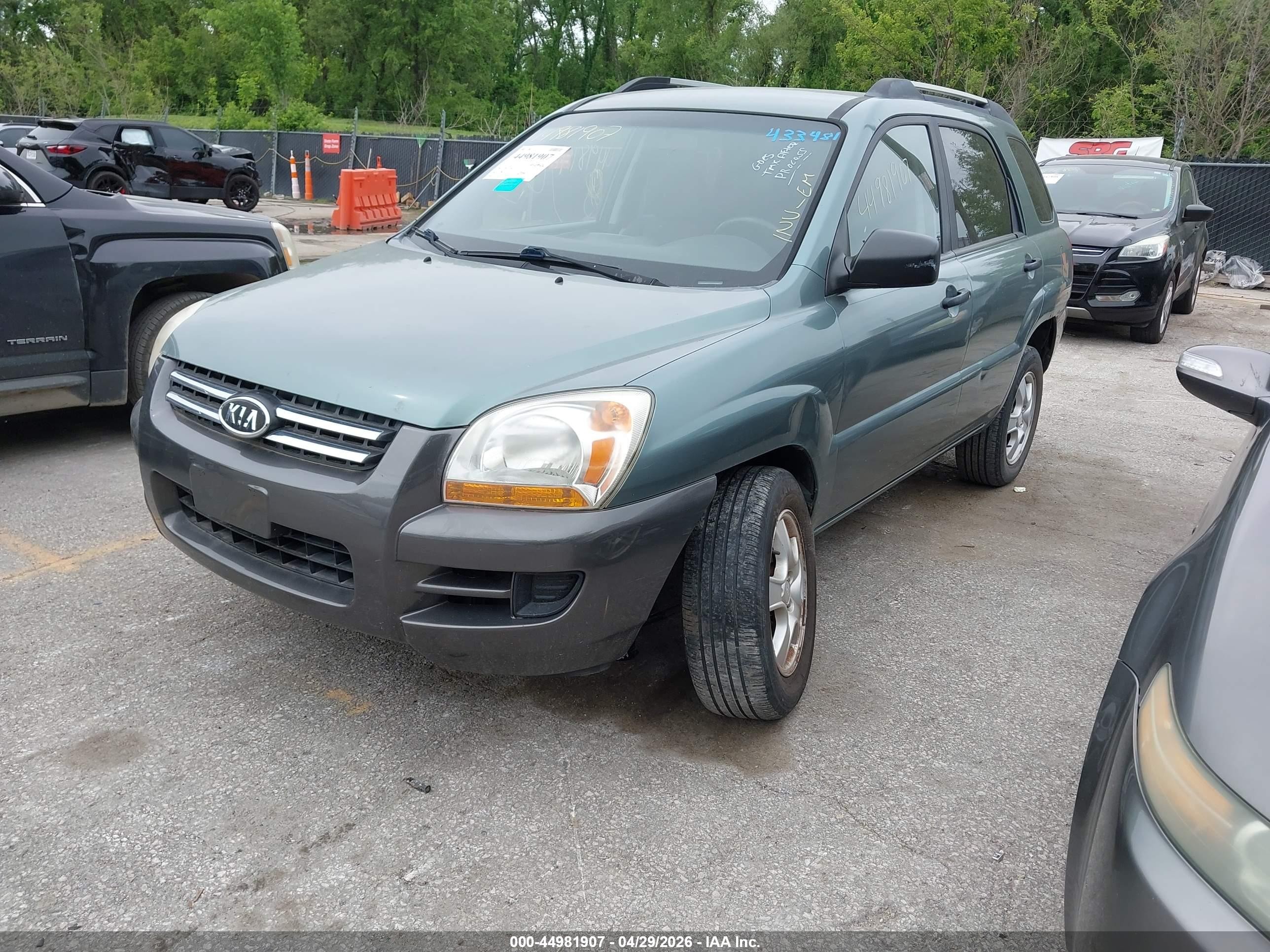 2007 Kia Sportage Lx Green vin: KNDJF724677433481