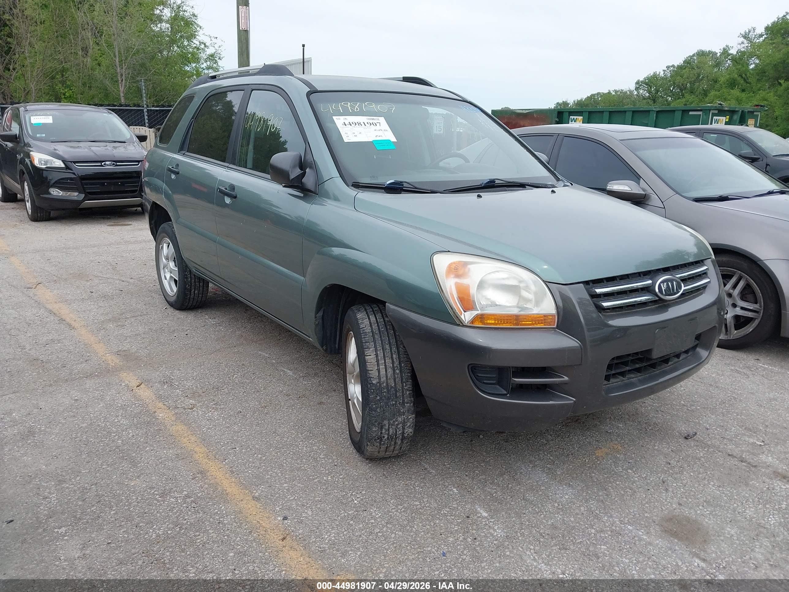 2007 Kia Sportage Lx Green vin: KNDJF724677433481