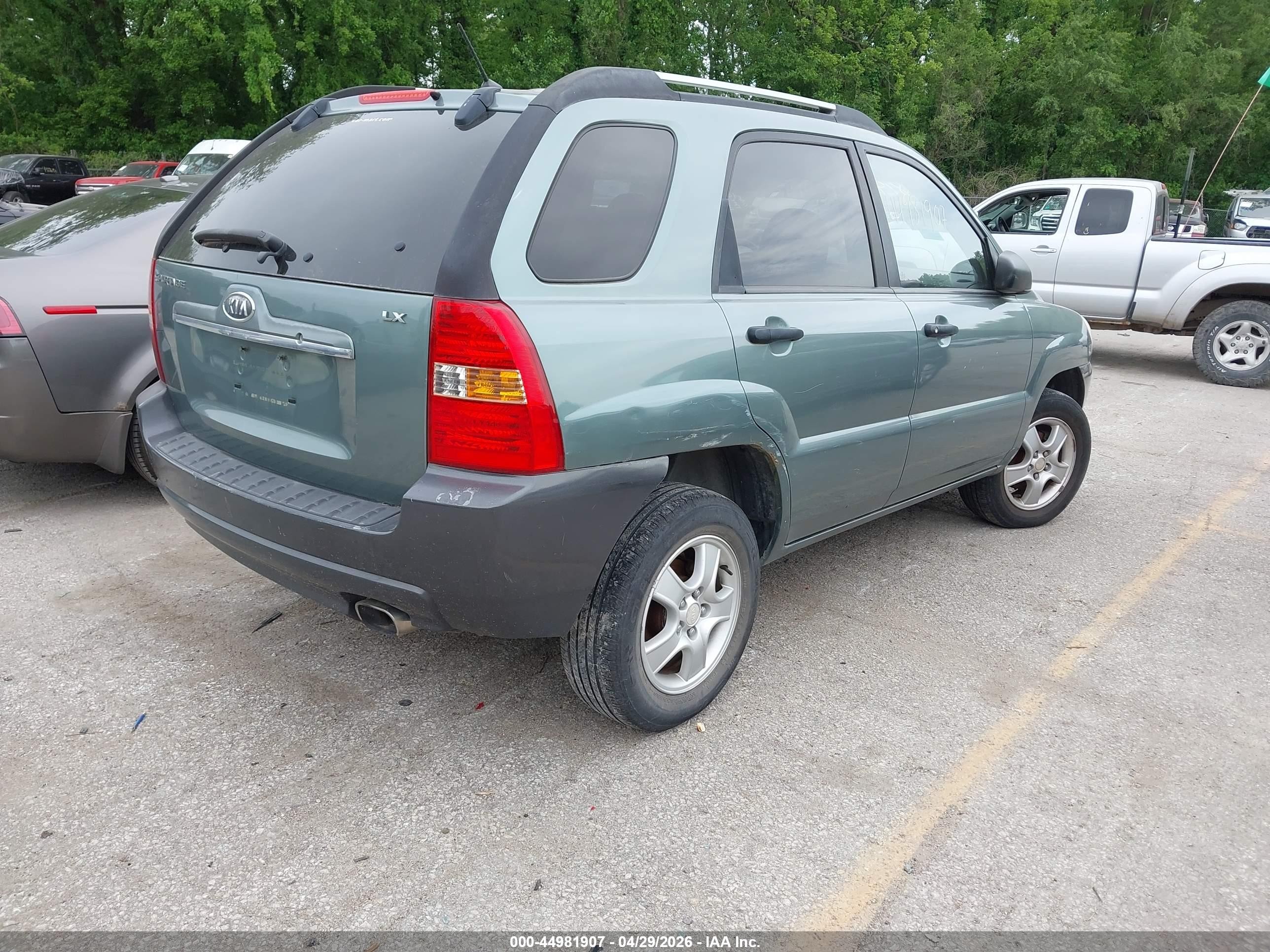 2007 Kia Sportage Lx Green vin: KNDJF724677433481