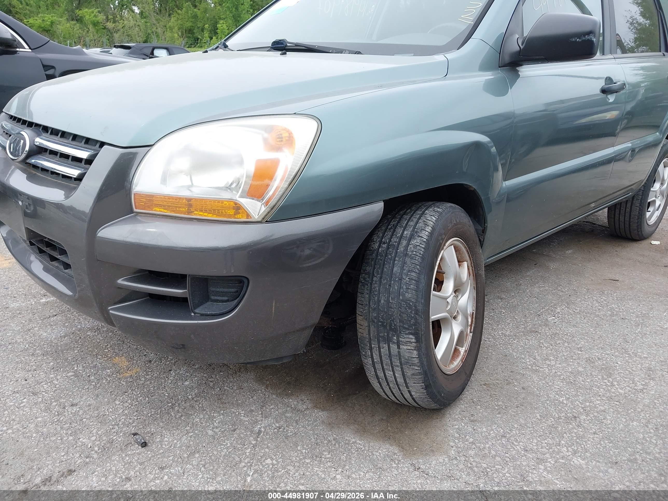 2007 Kia Sportage Lx Green vin: KNDJF724677433481