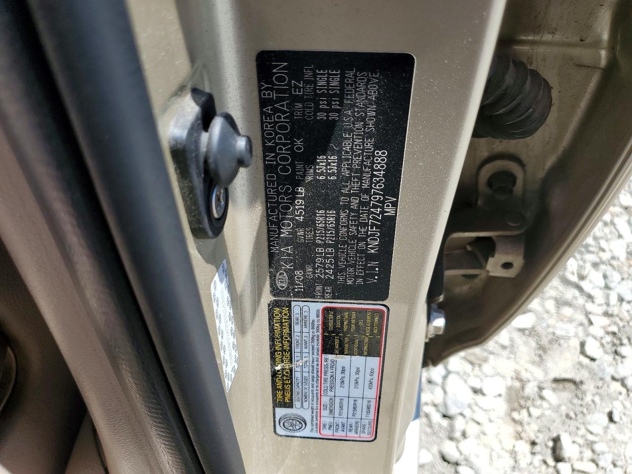2009 Kia Sportage Lx Gold vin: KNDJF724797634888