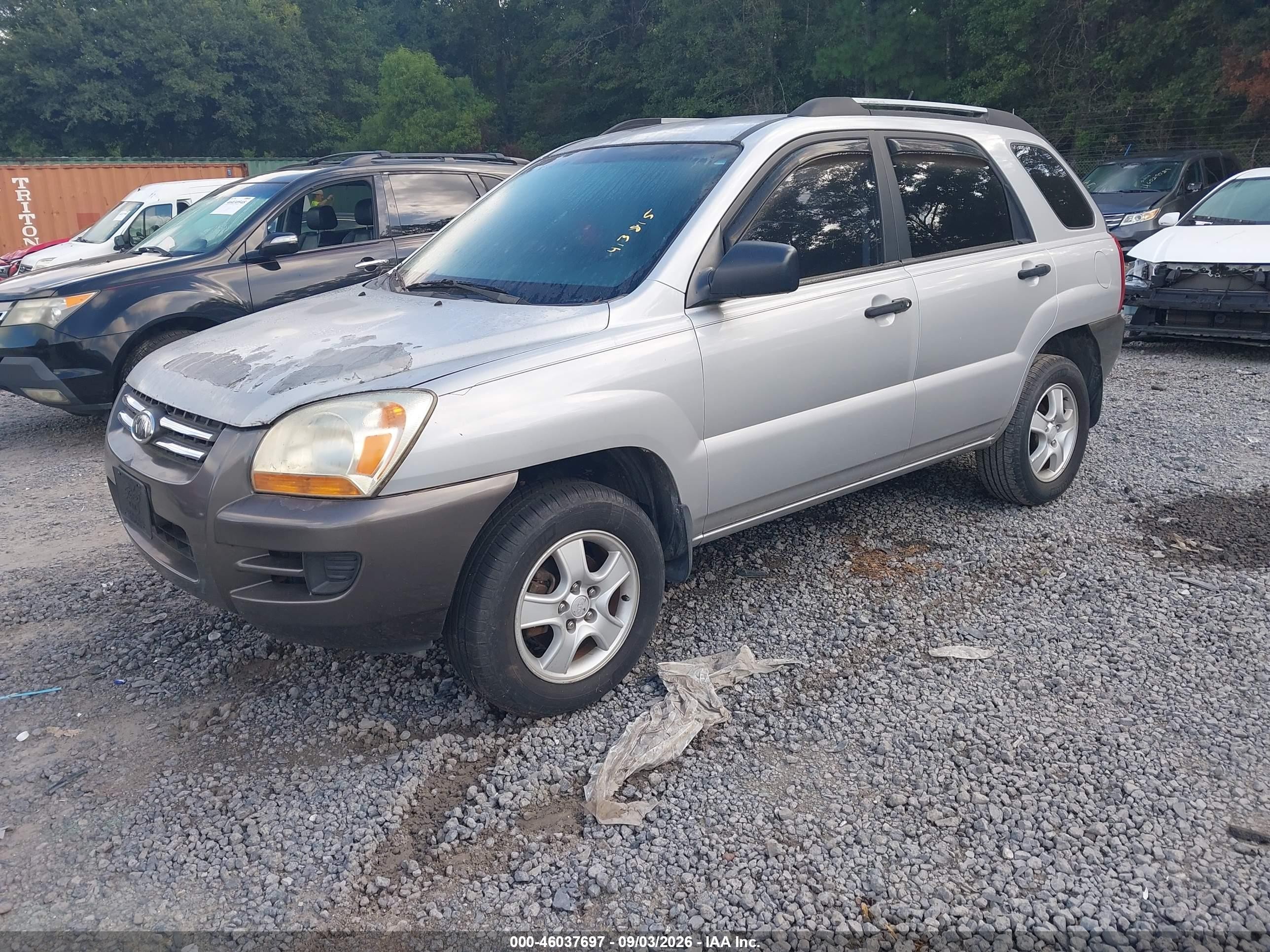 2007 Kia Sportage Lx Серебряный vin: KNDJF724877413815