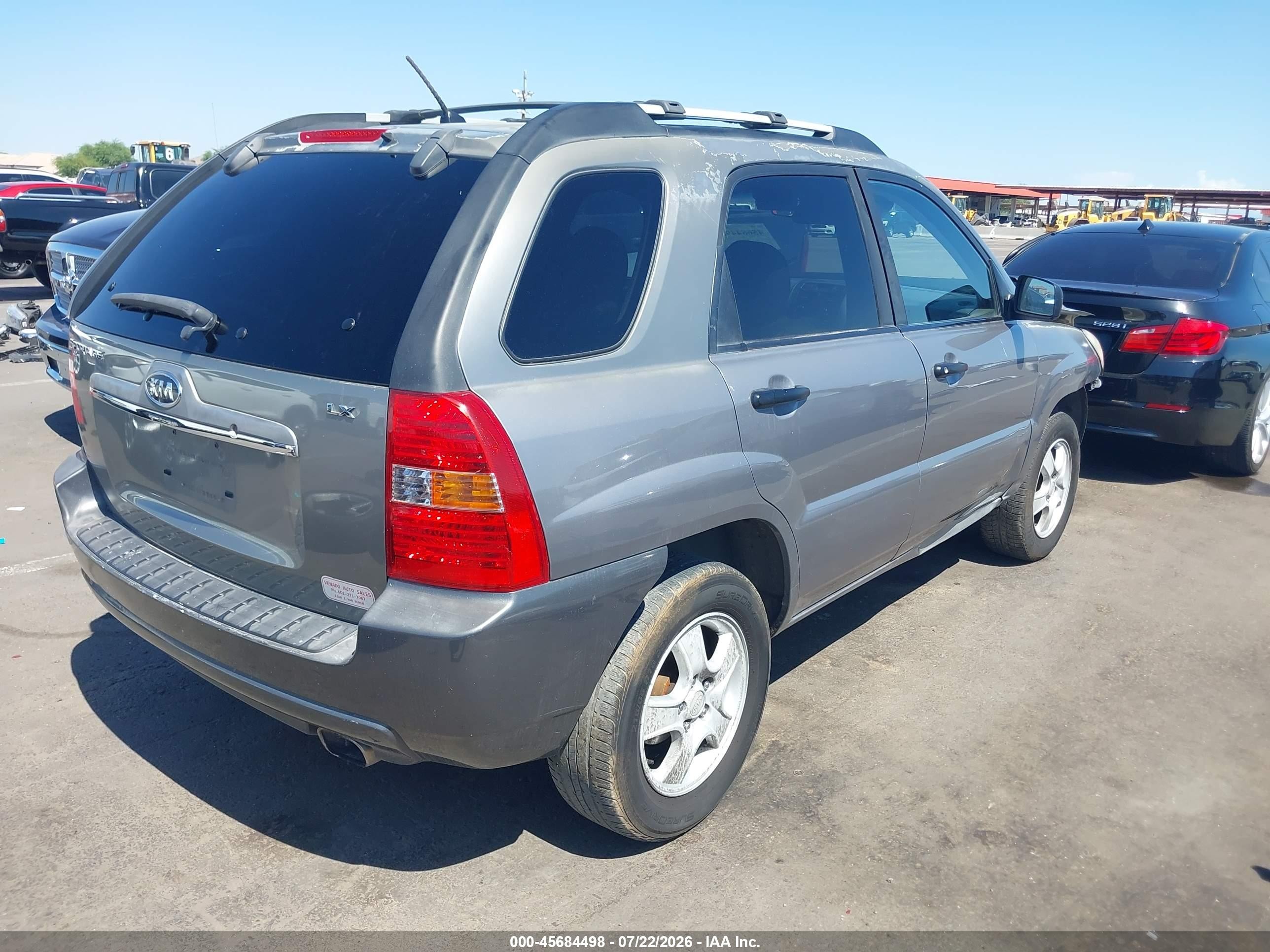 2008 Kia Sportage Lx Silver vin: KNDJF724887540646