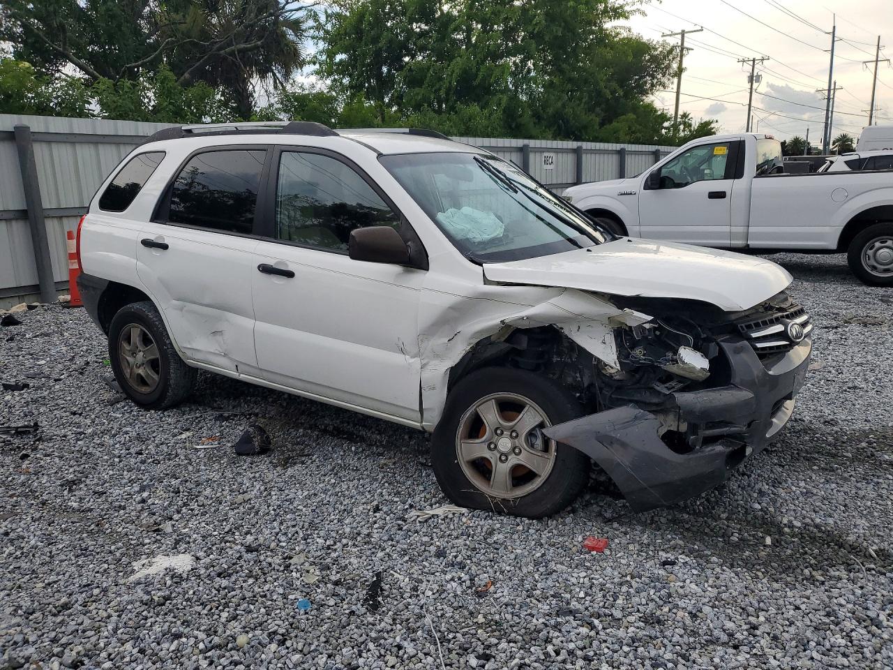 2007 Kia Sportage Lx White vin: KNDJF724977341314