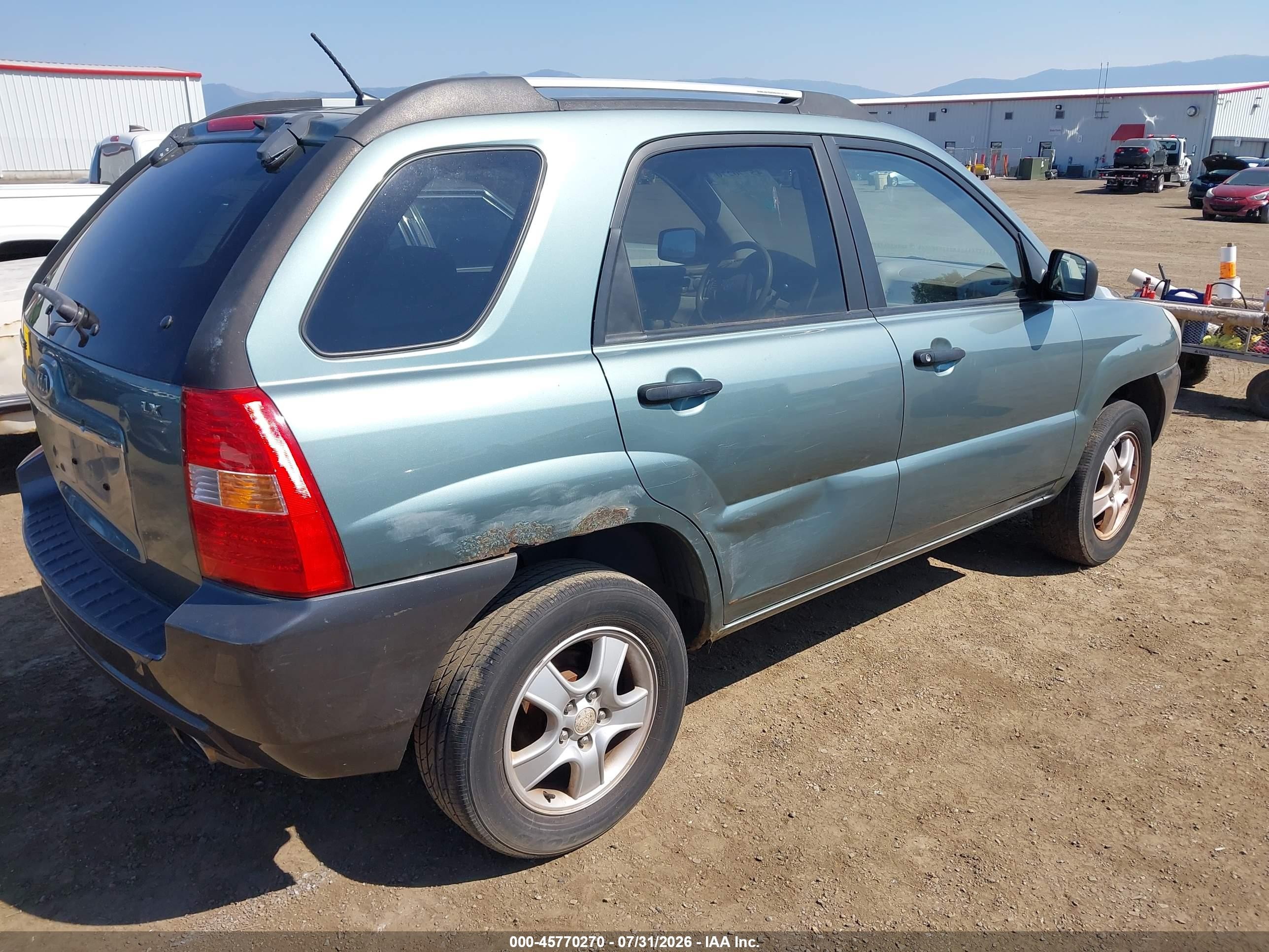 2007 Kia Sportage Lx Green vin: KNDJF724977385040