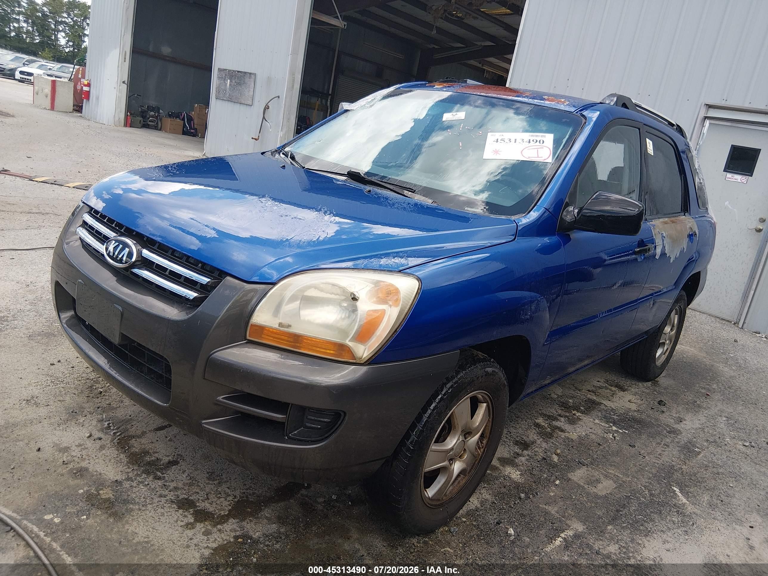 2007 Kia Sportage Lx Blue vin: KNDJF724X77300027
