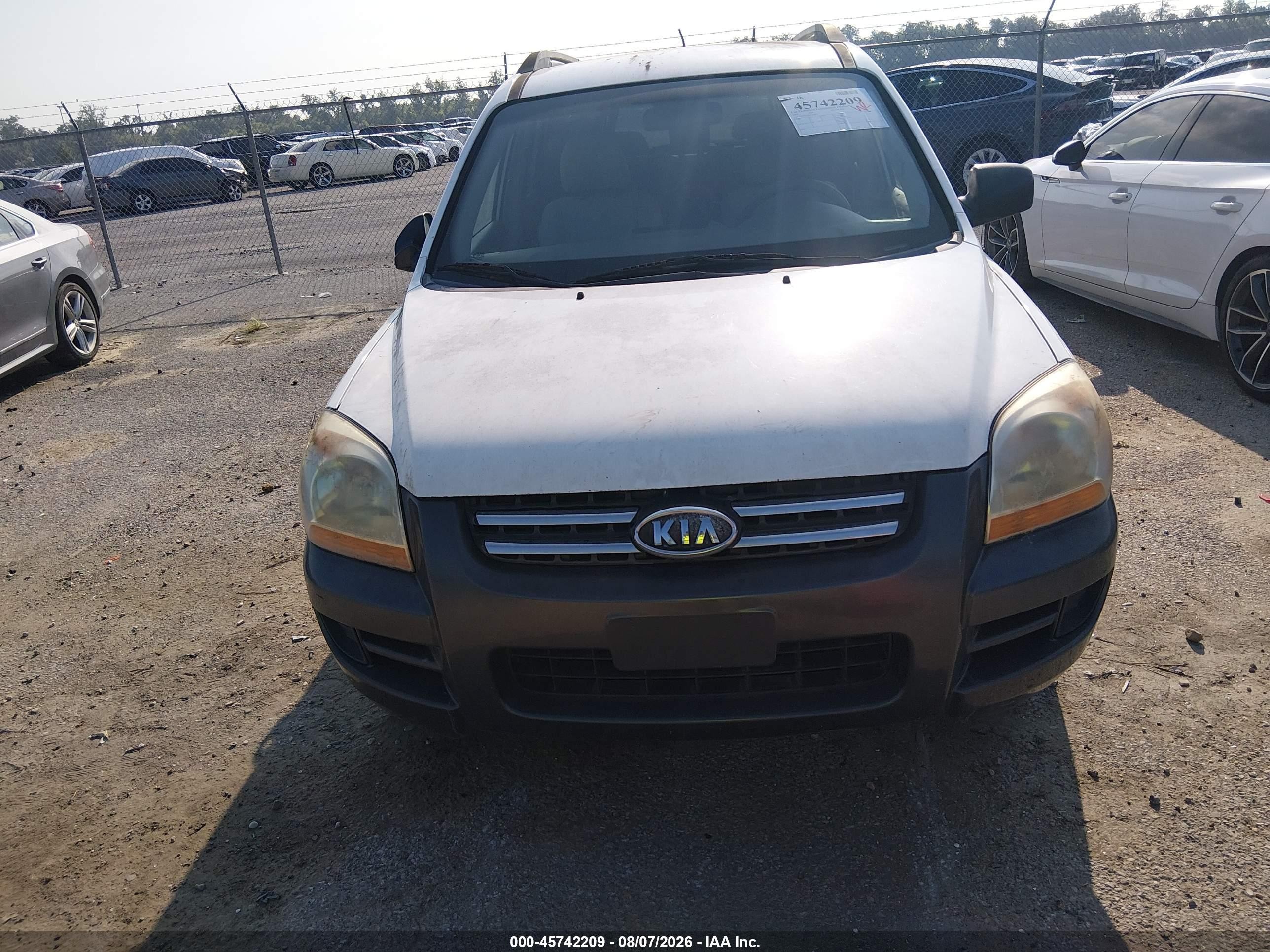 2007 Kia Sportage Lx White vin: KNDJF724X77333013