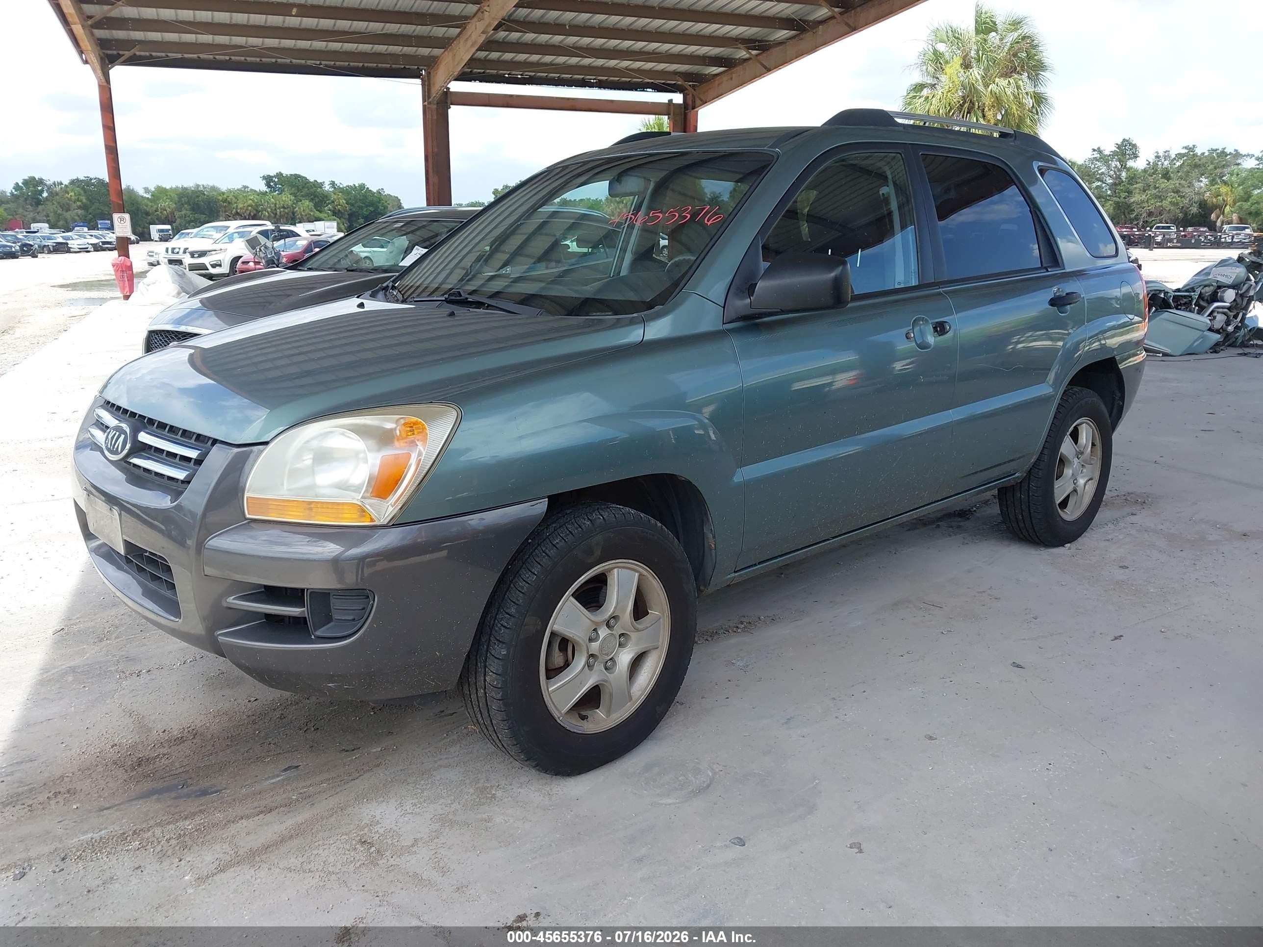 2007 Kia Sportage Lx Green vin: KNDJF724X77381286