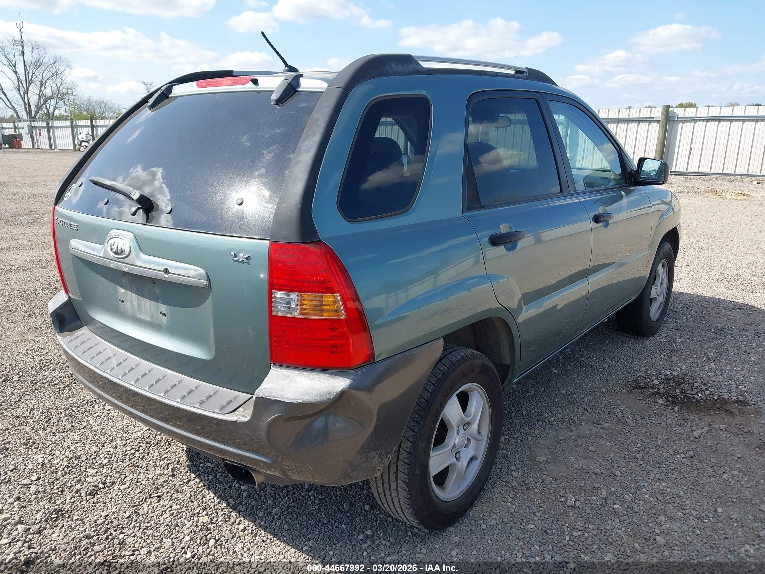 2007 Kia Sportage Lx Green vin: KNDJF724X77427389