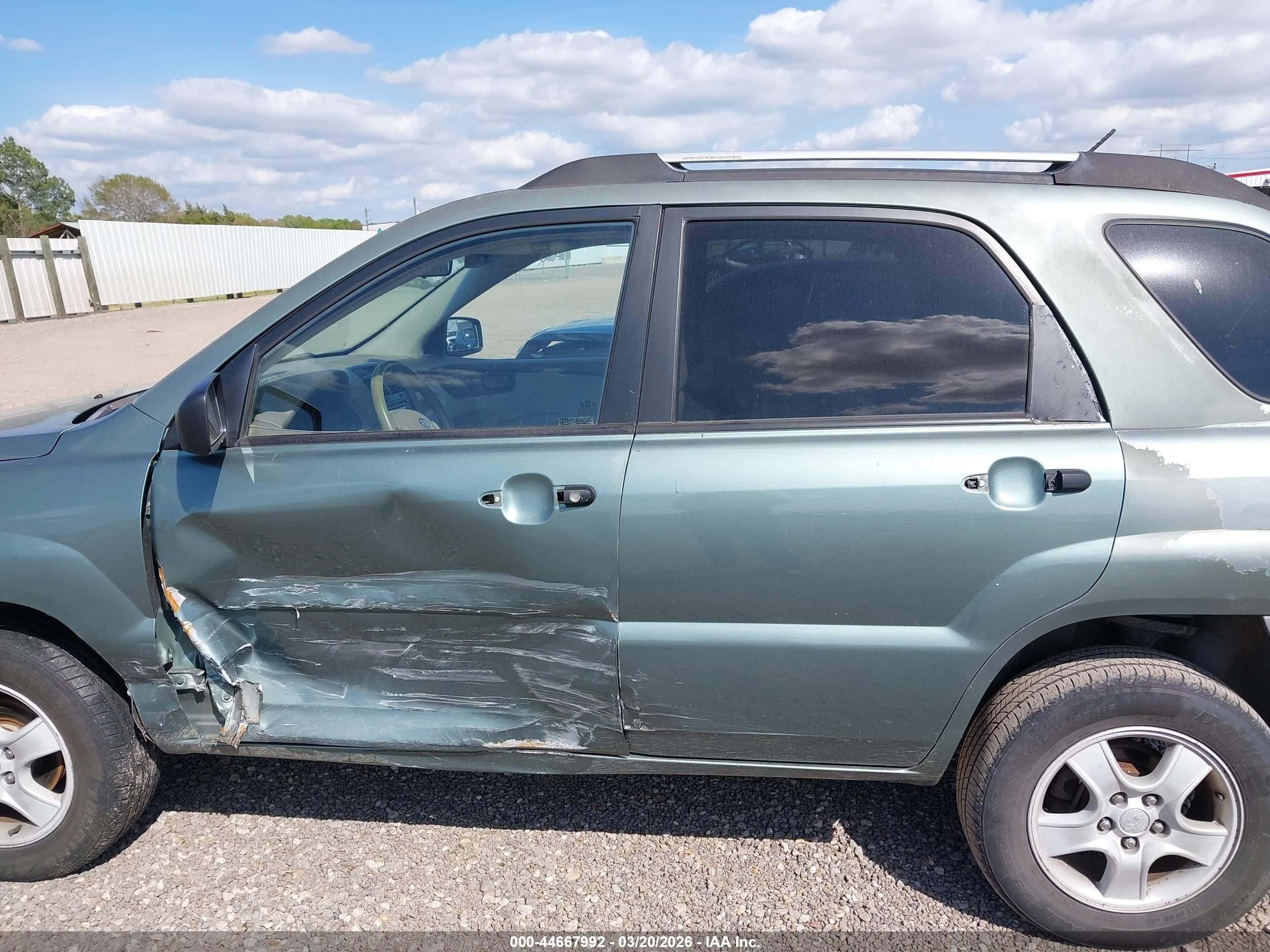 2007 Kia Sportage Lx Green vin: KNDJF724X77427389