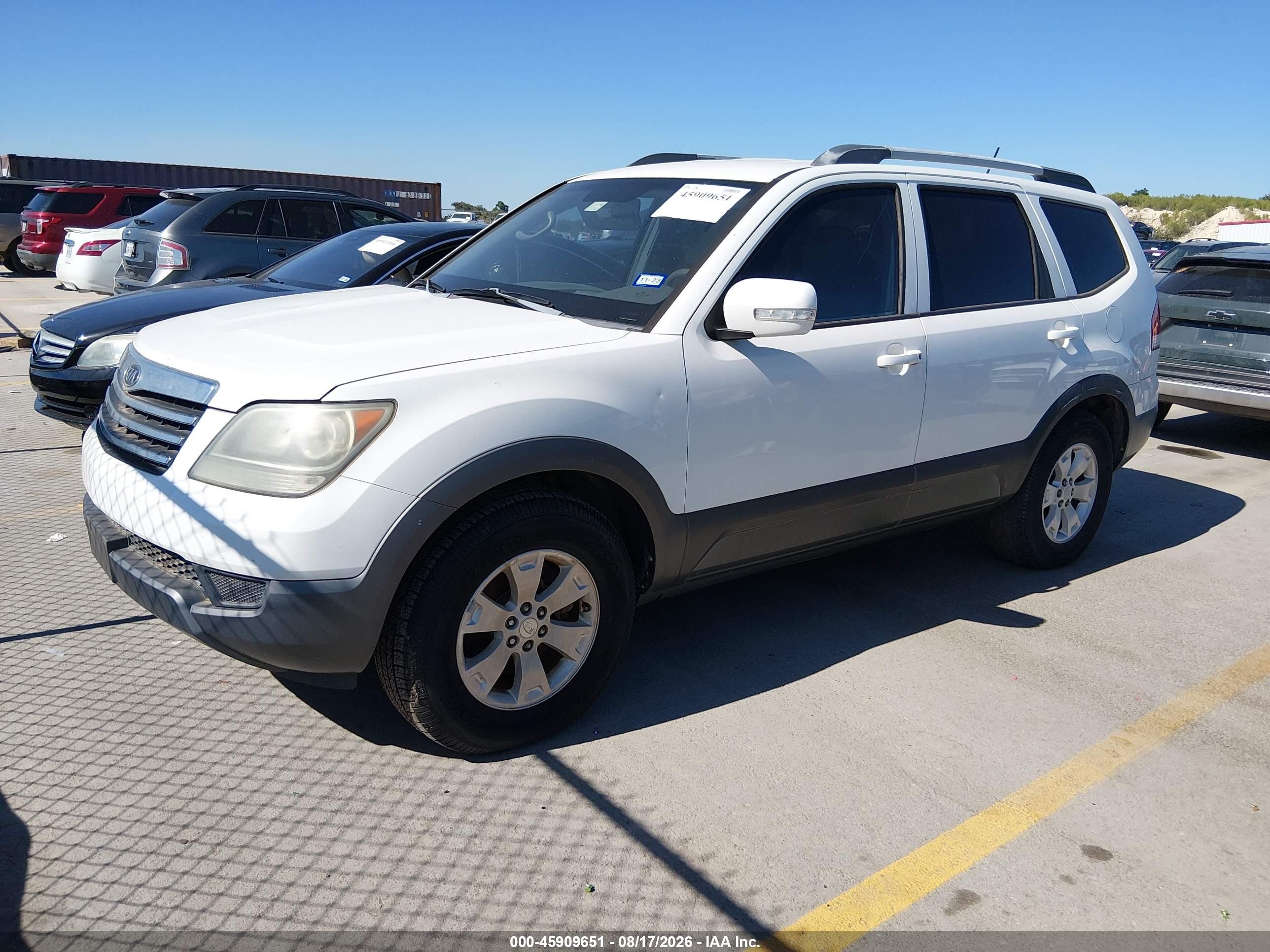 2009 Kia Borrego Lx White vin: KNDJJ741395036729