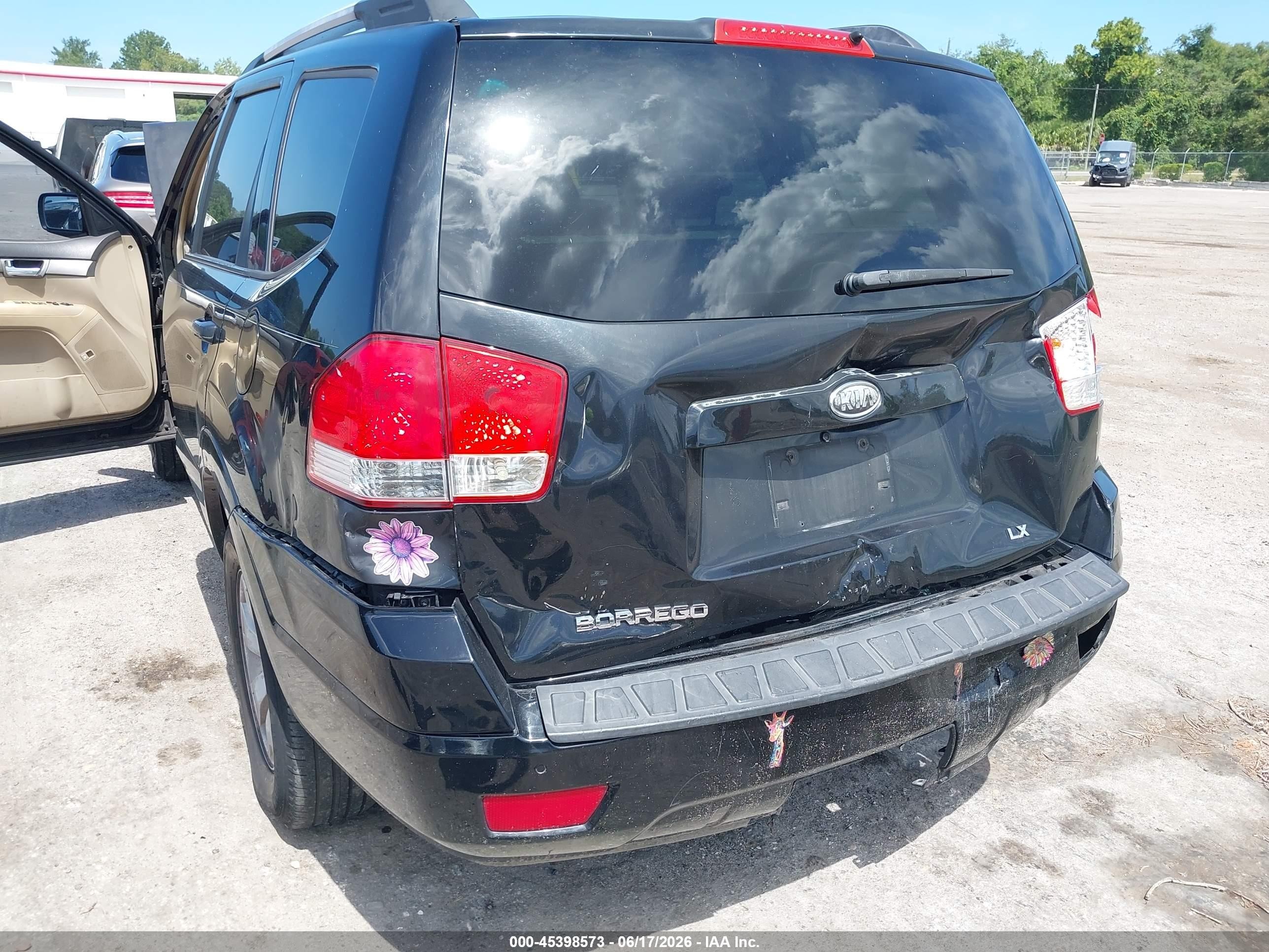 2009 Kia Borrego Lx Black vin: KNDJJ741X95032595