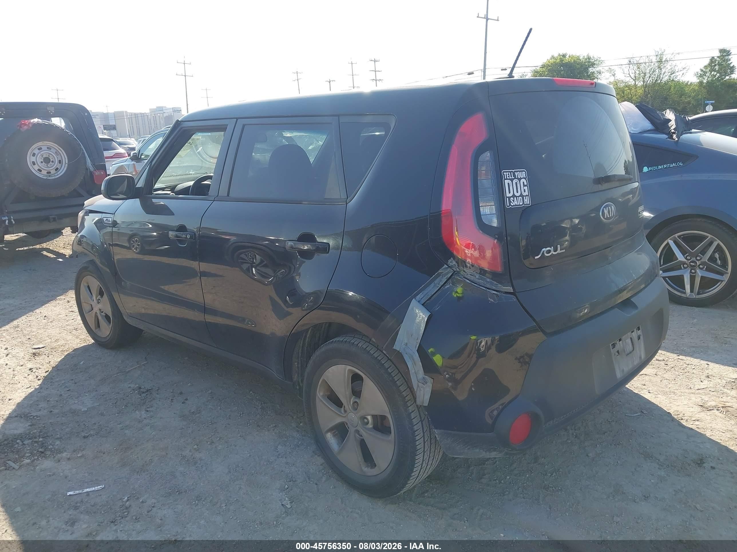 2015 Kia Soul   Black vin: KNDJN2A20F7208476