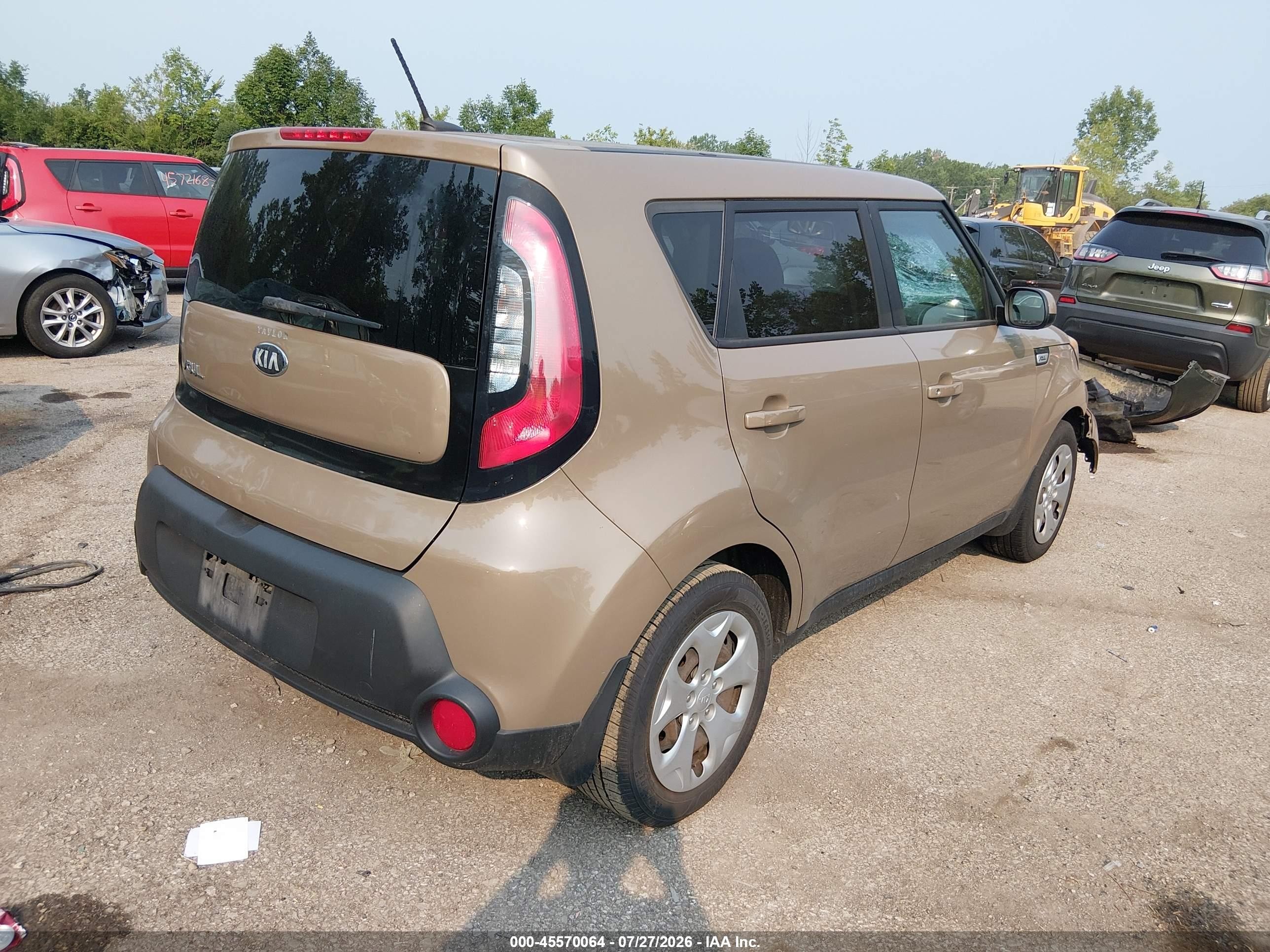 2015 Kia Soul   Коричневый vin: KNDJN2A20F7227514