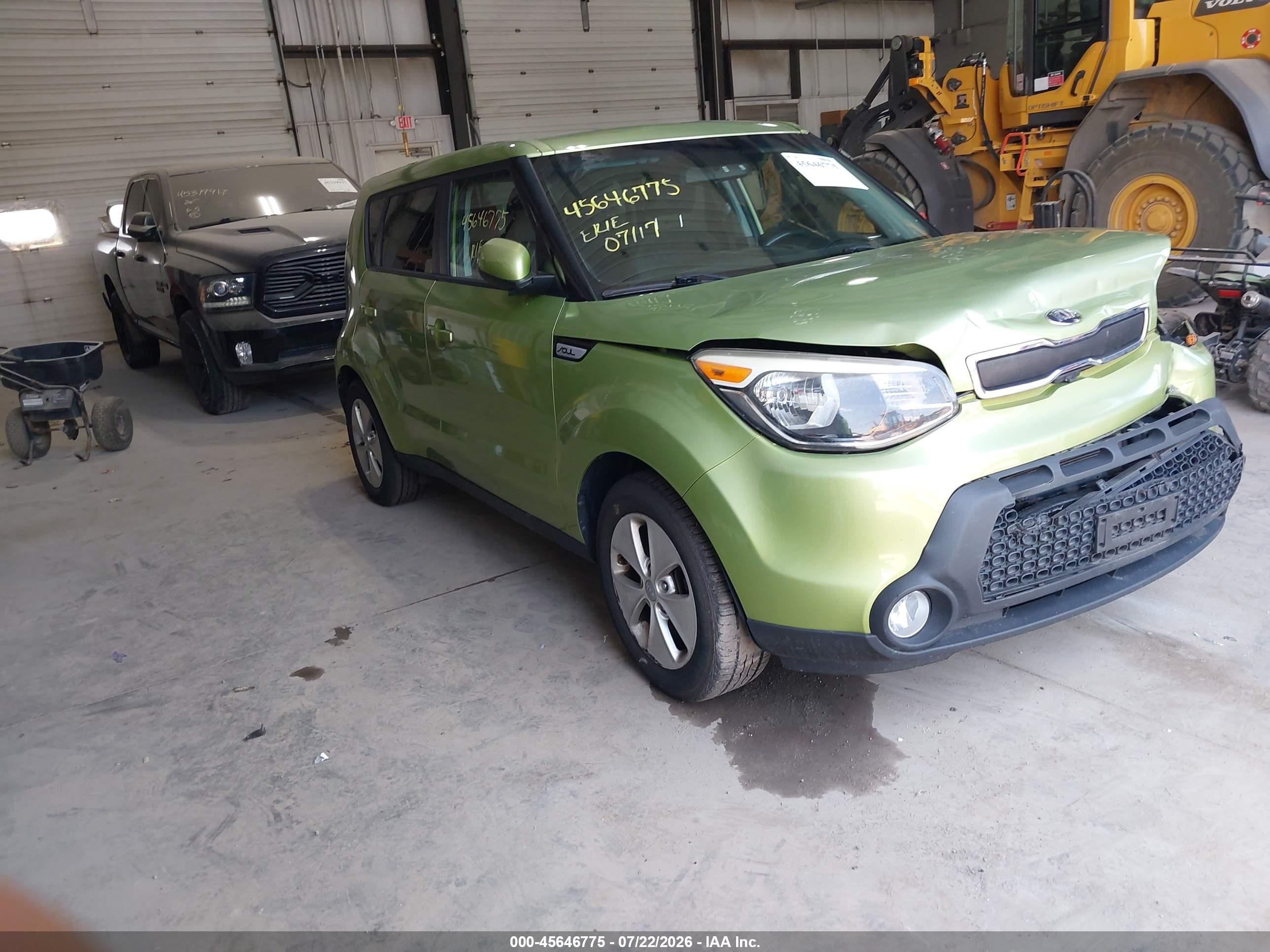 2015 Kia Soul Green vin: KNDJN2A20F7804378