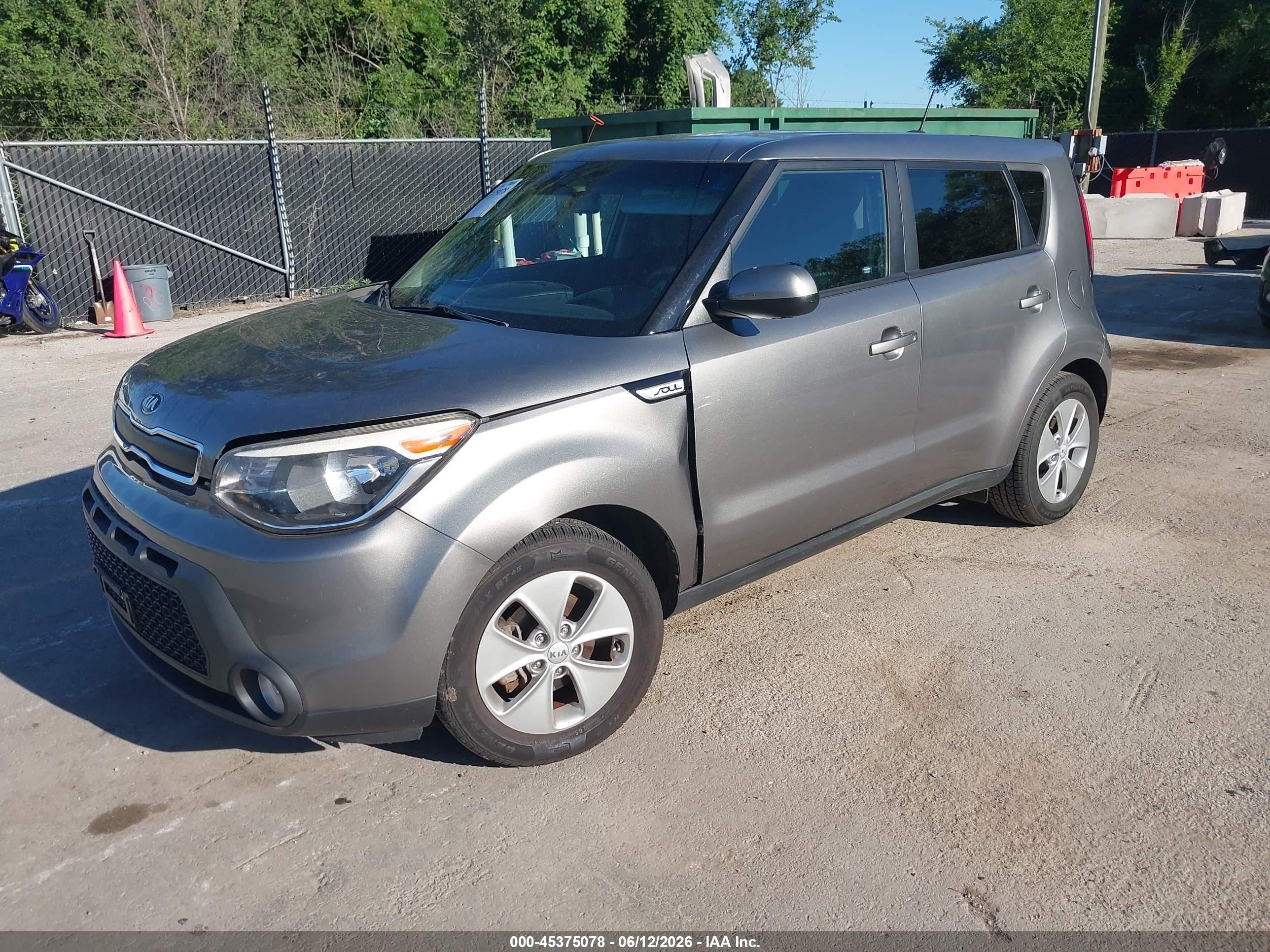 2015 Kia Soul   Gray vin: KNDJN2A22F7122747
