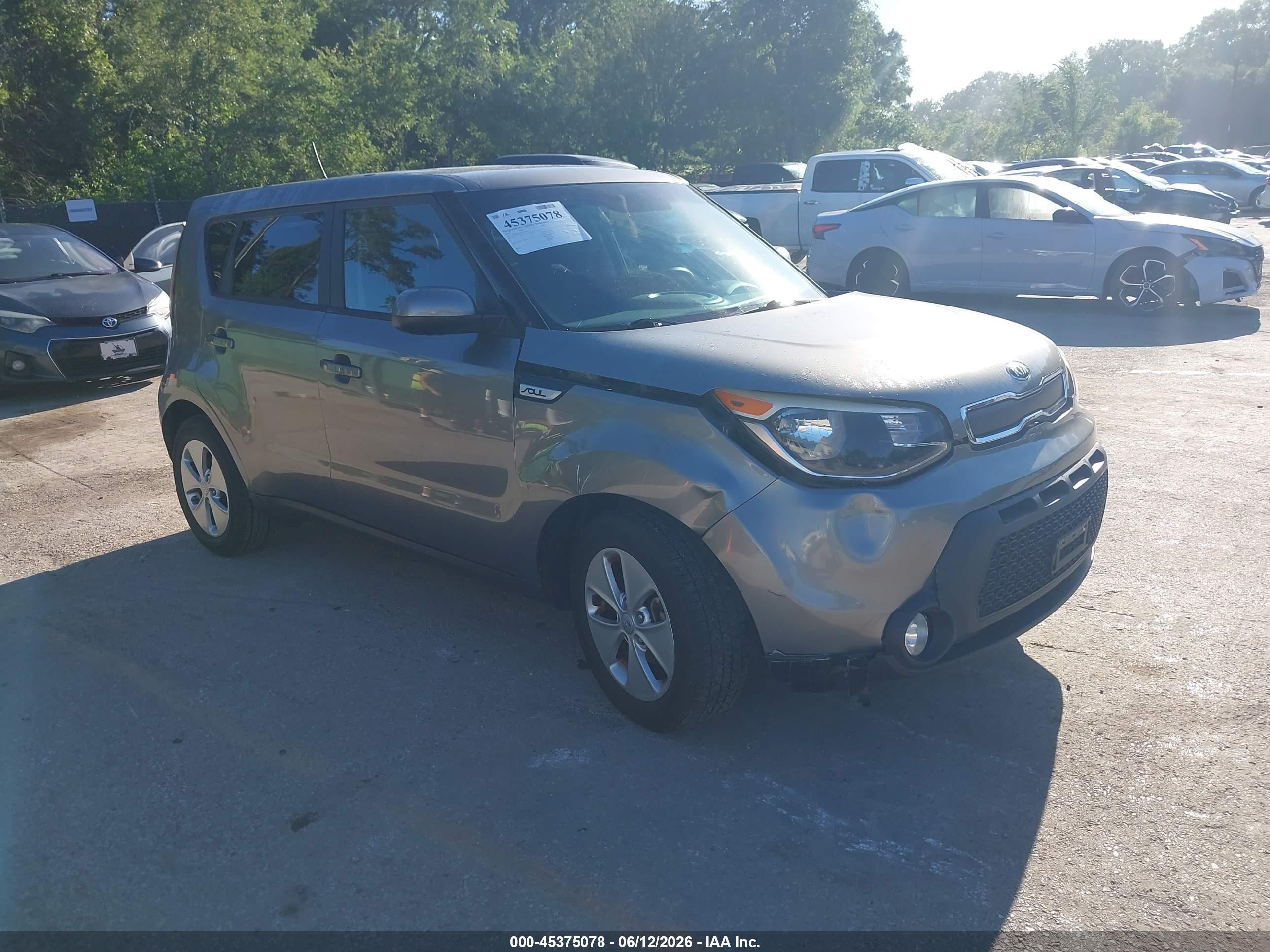 2015 Kia Soul   Gray vin: KNDJN2A22F7122747