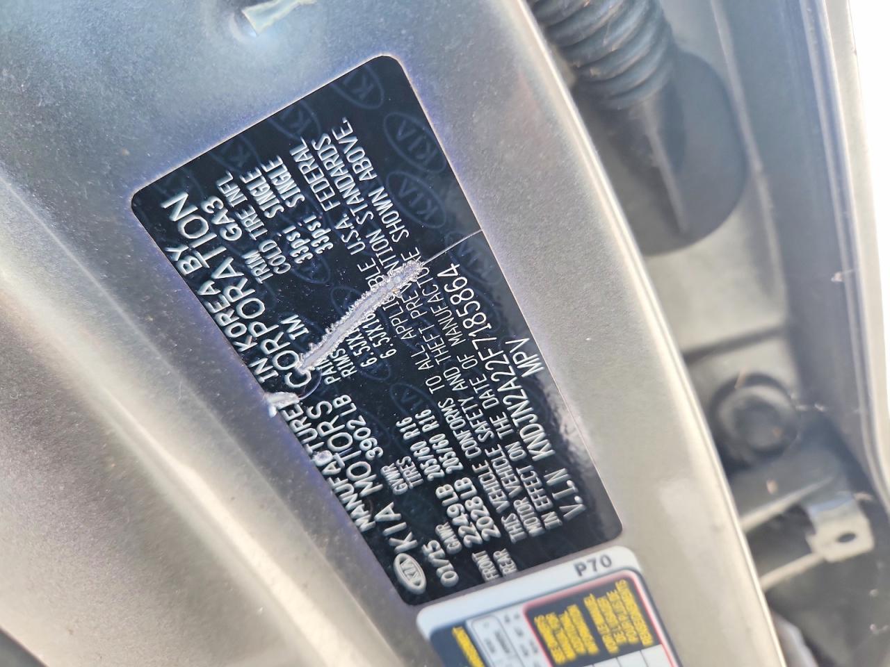 2015 Kia Soul Base Gray vin: KNDJN2A22F7185864