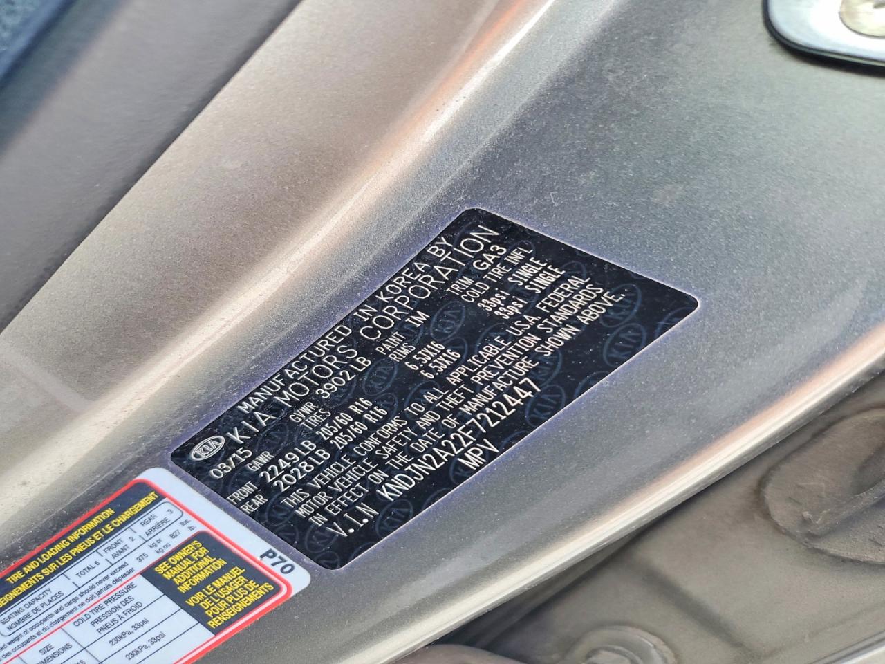 2015 Kia Soul Base Gray vin: KNDJN2A22F7212447