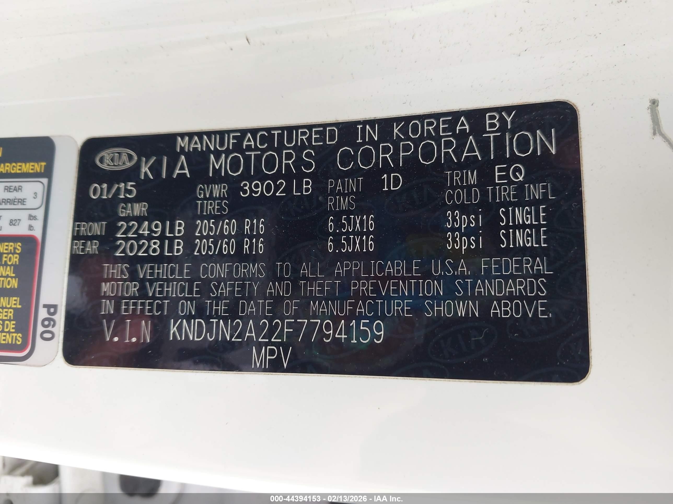 2015 Kia Soul   White vin: KNDJN2A22F7794159