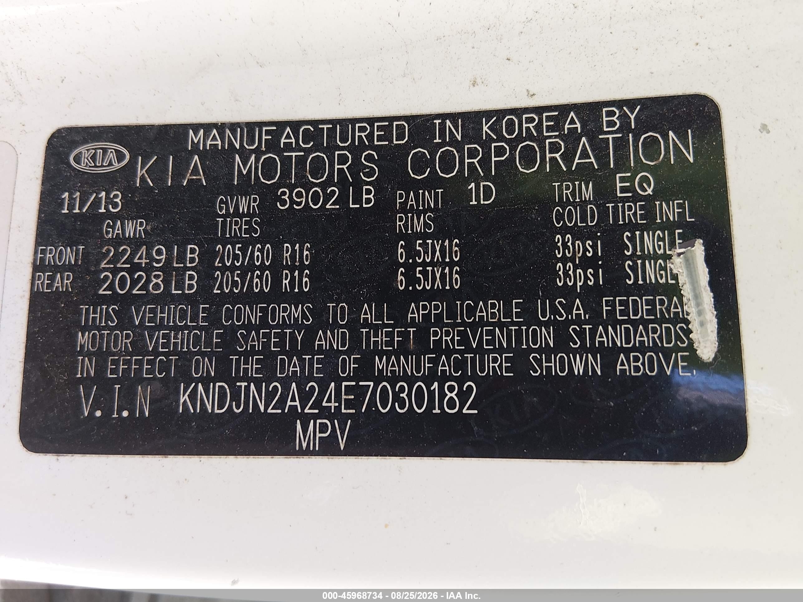 2014 Kia Soul   White vin: KNDJN2A24E7030182