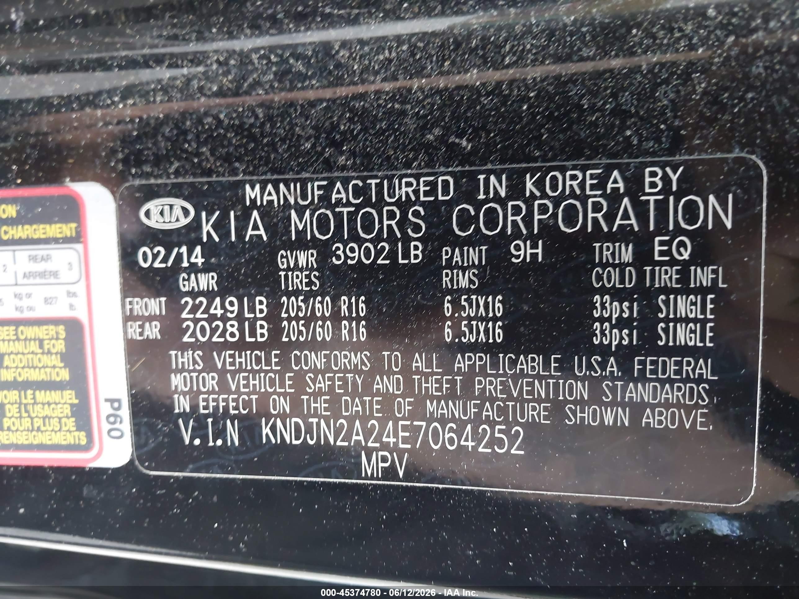 2014 Kia Soul   Black vin: KNDJN2A24E7064252