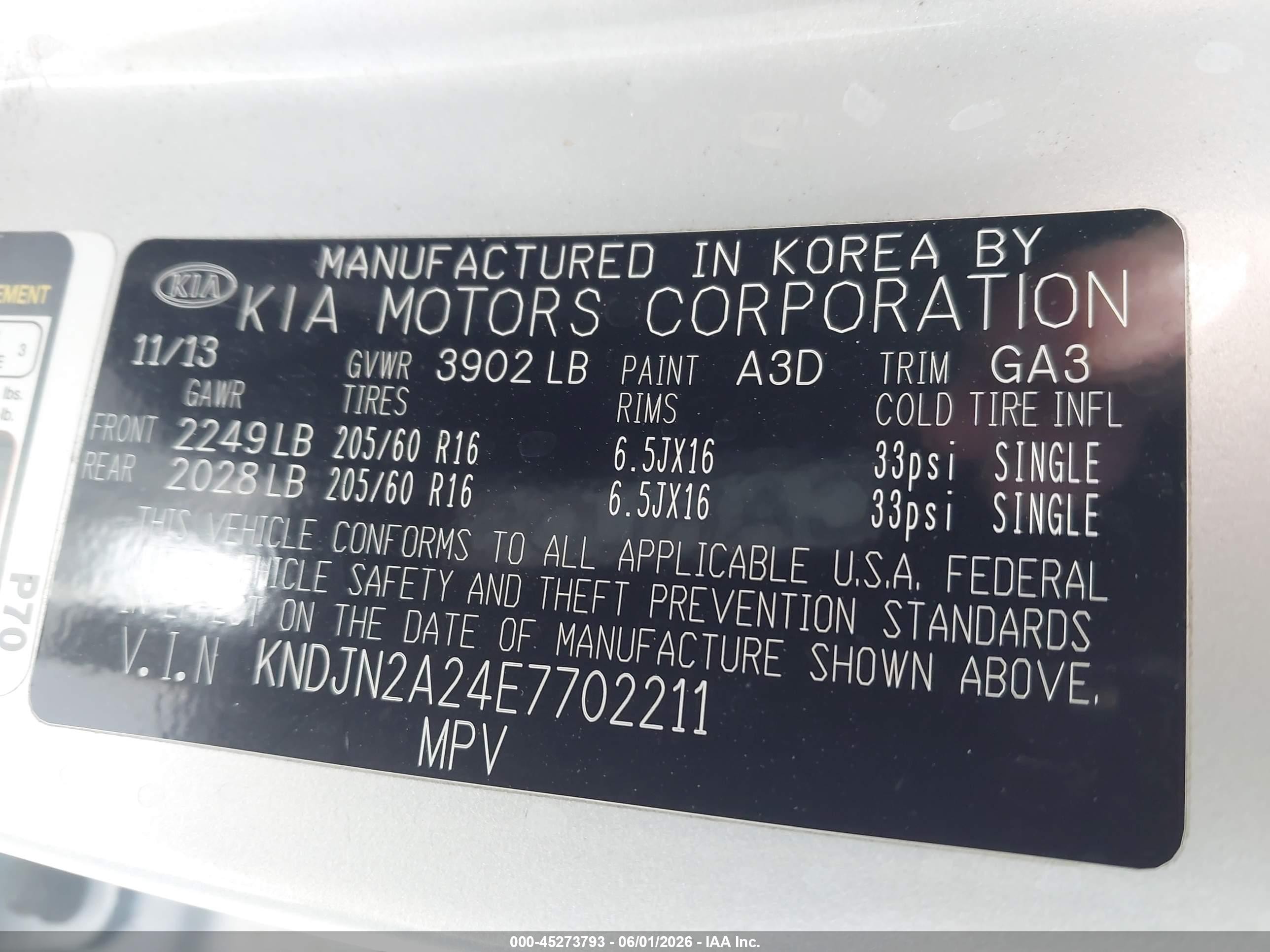2014 Kia Soul   Silver vin: KNDJN2A24E7702211