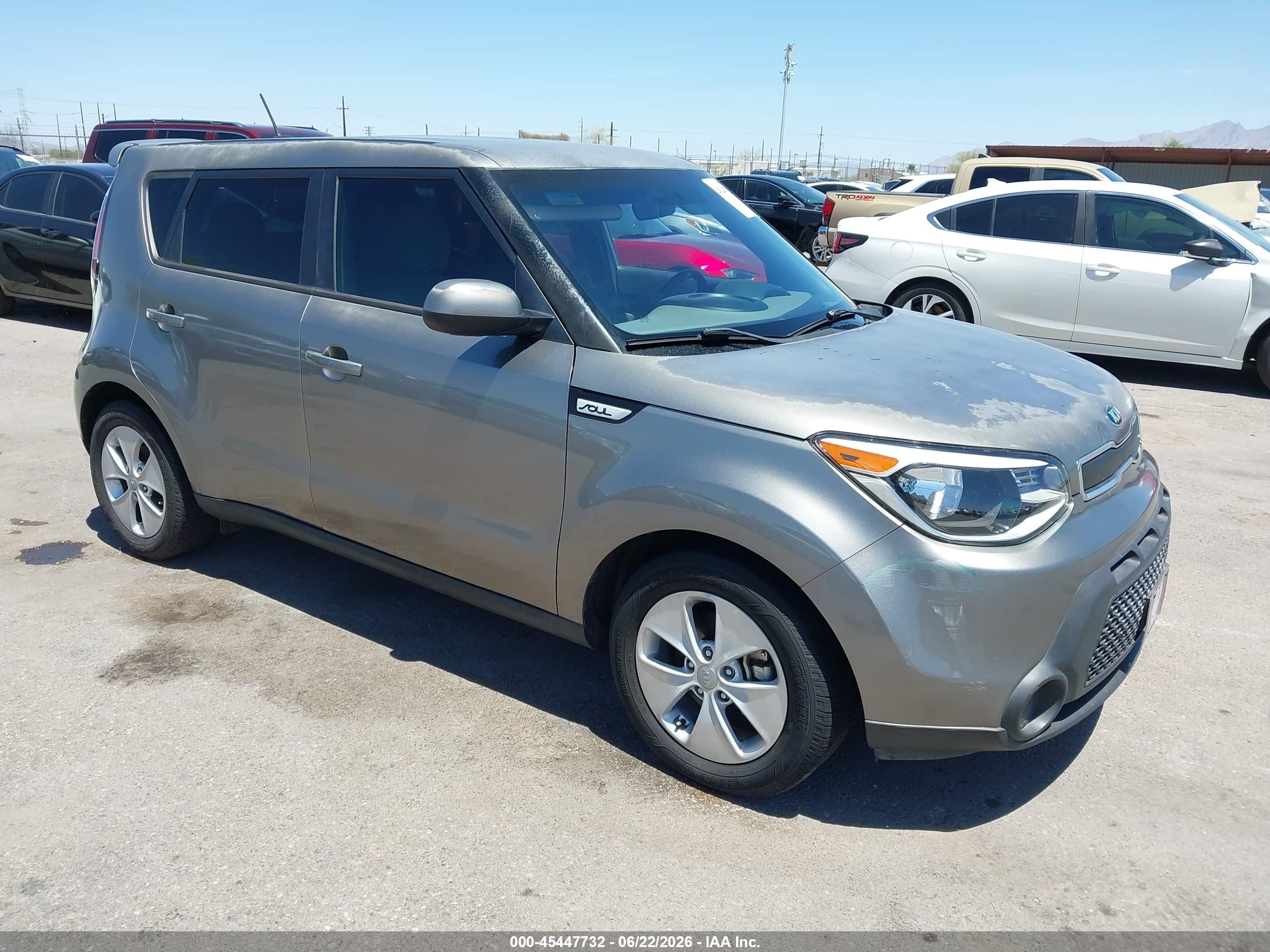 2015 Kia Soul   Серый vin: KNDJN2A24F7156138