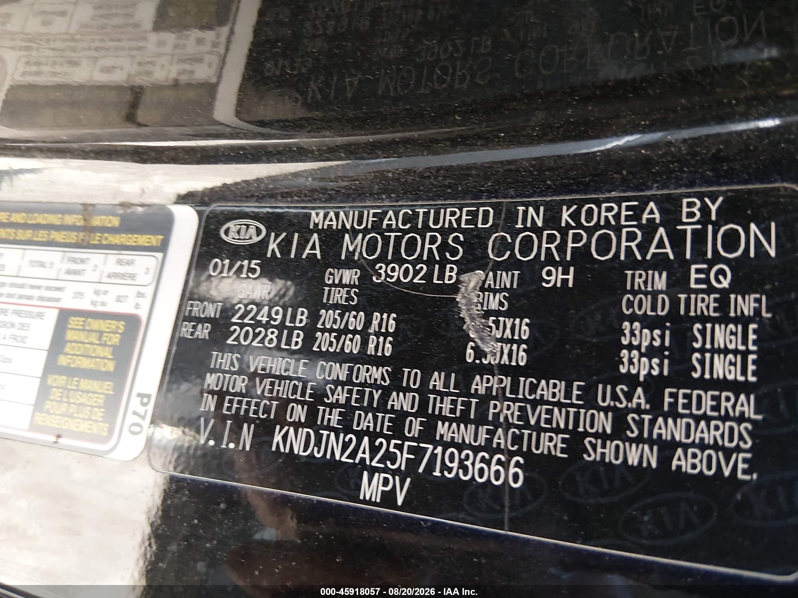 2015 Kia Soul ! Black vin: KNDJN2A25F7193666