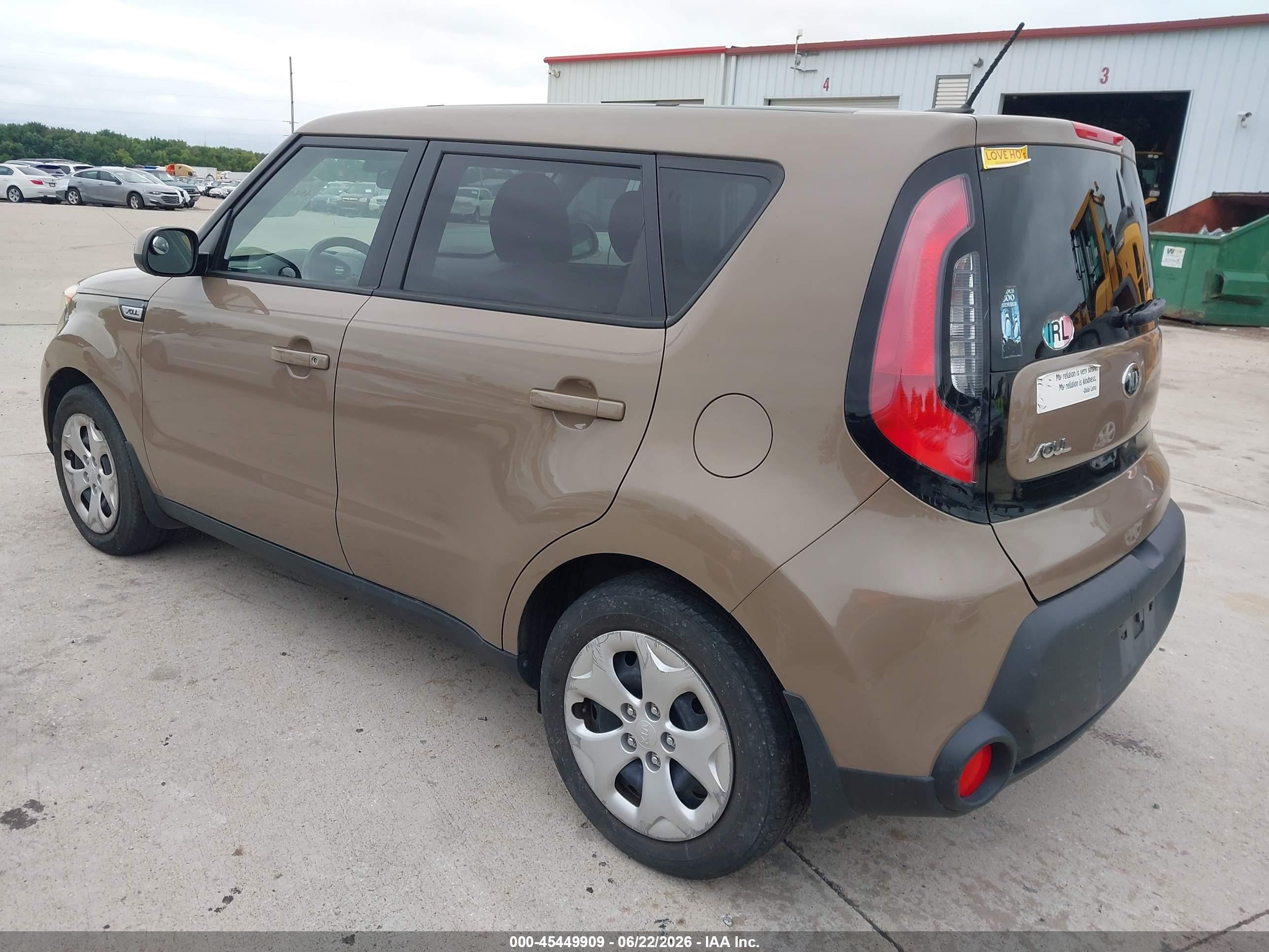 2015 Kia Soul   Brown vin: KNDJN2A25F7222941