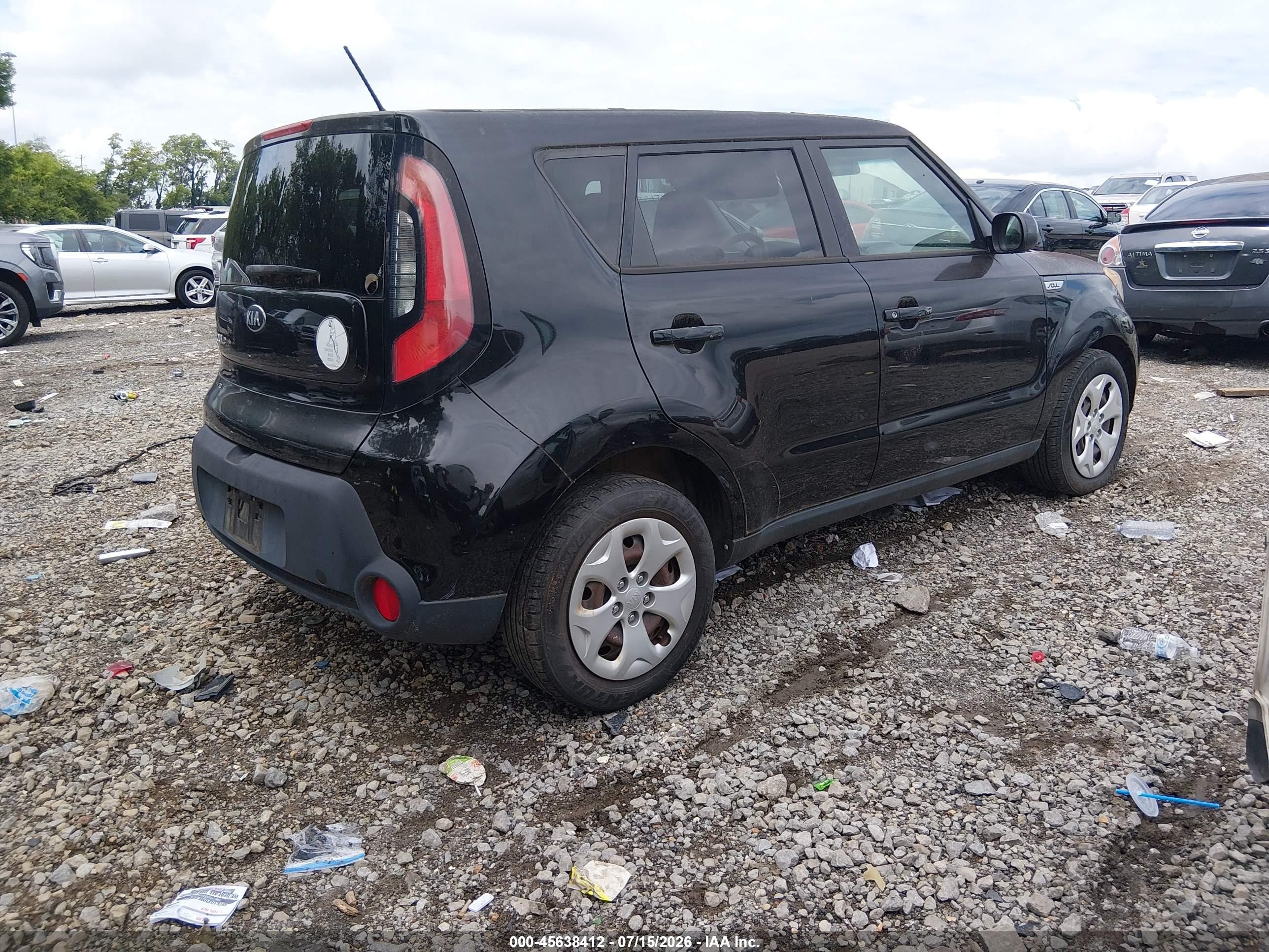 2015 Kia Soul   Black vin: KNDJN2A25F7811519