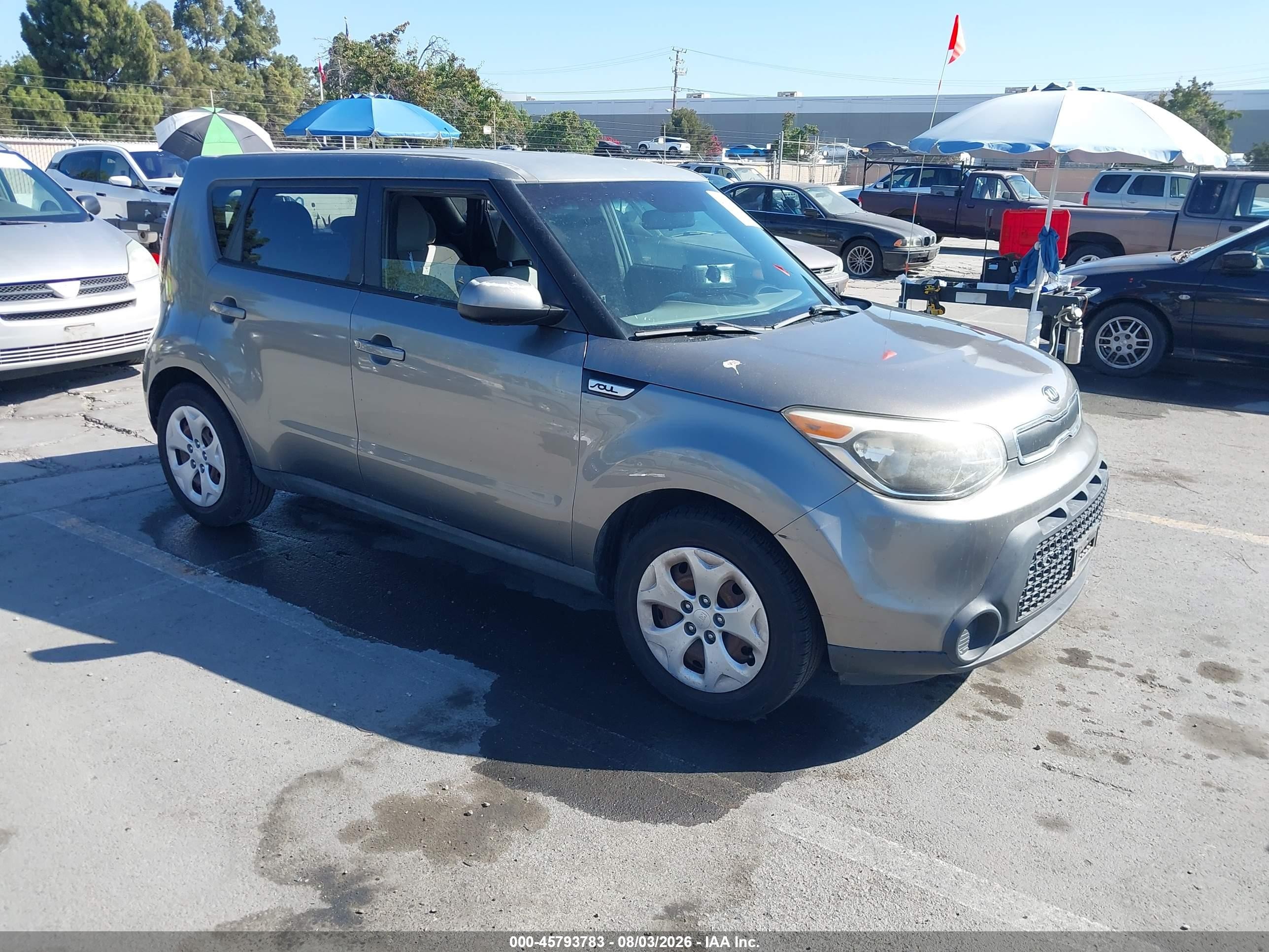 2015 Kia Soul   Gray vin: KNDJN2A26F7128728