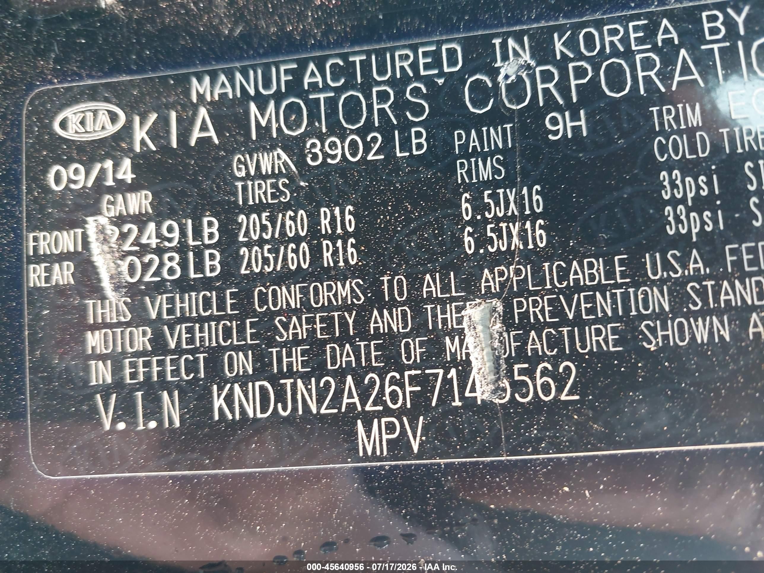2015 Kia Soul   Black vin: KNDJN2A26F7145562