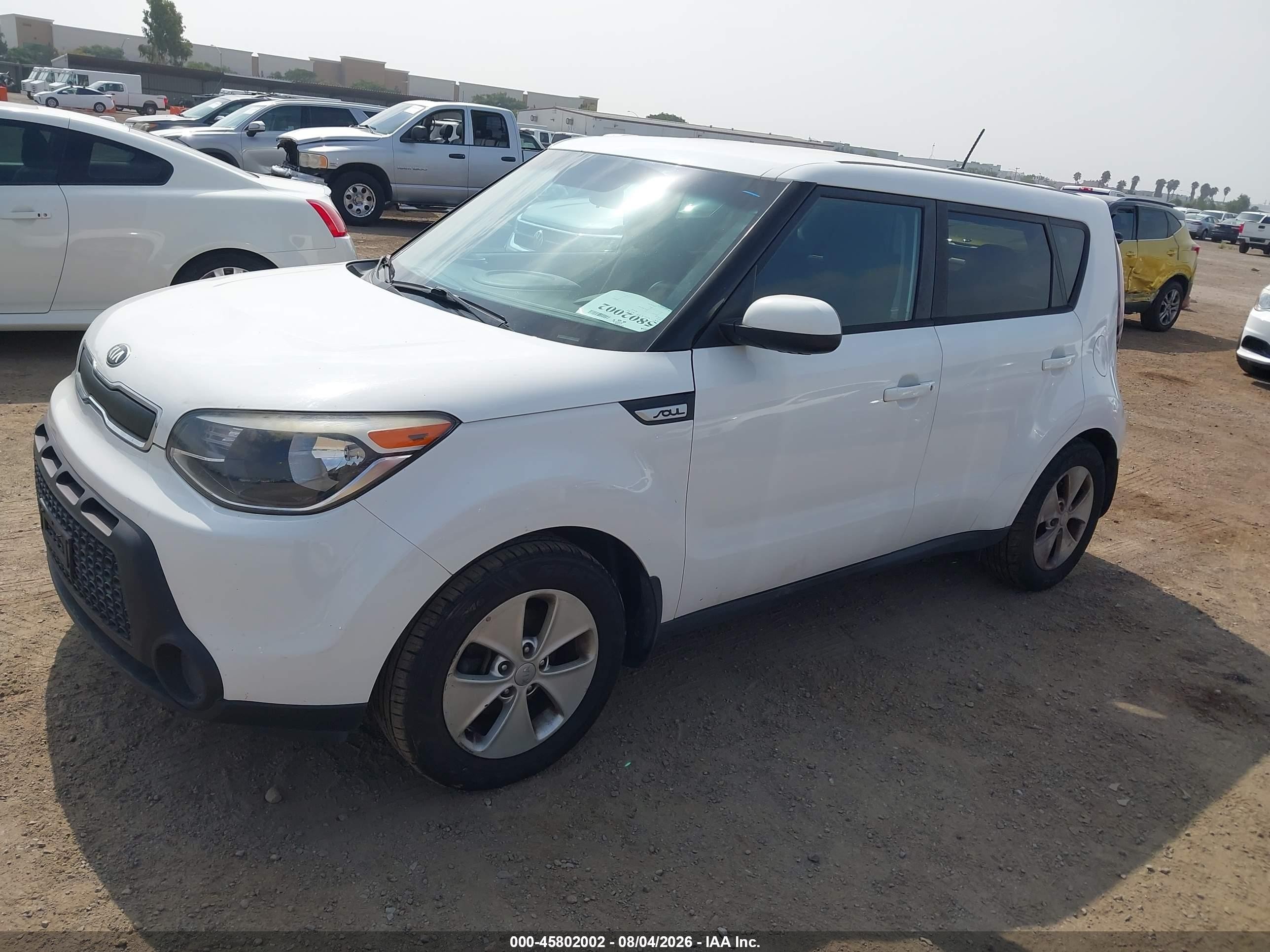 2015 Kia Soul   White vin: KNDJN2A26F7154259