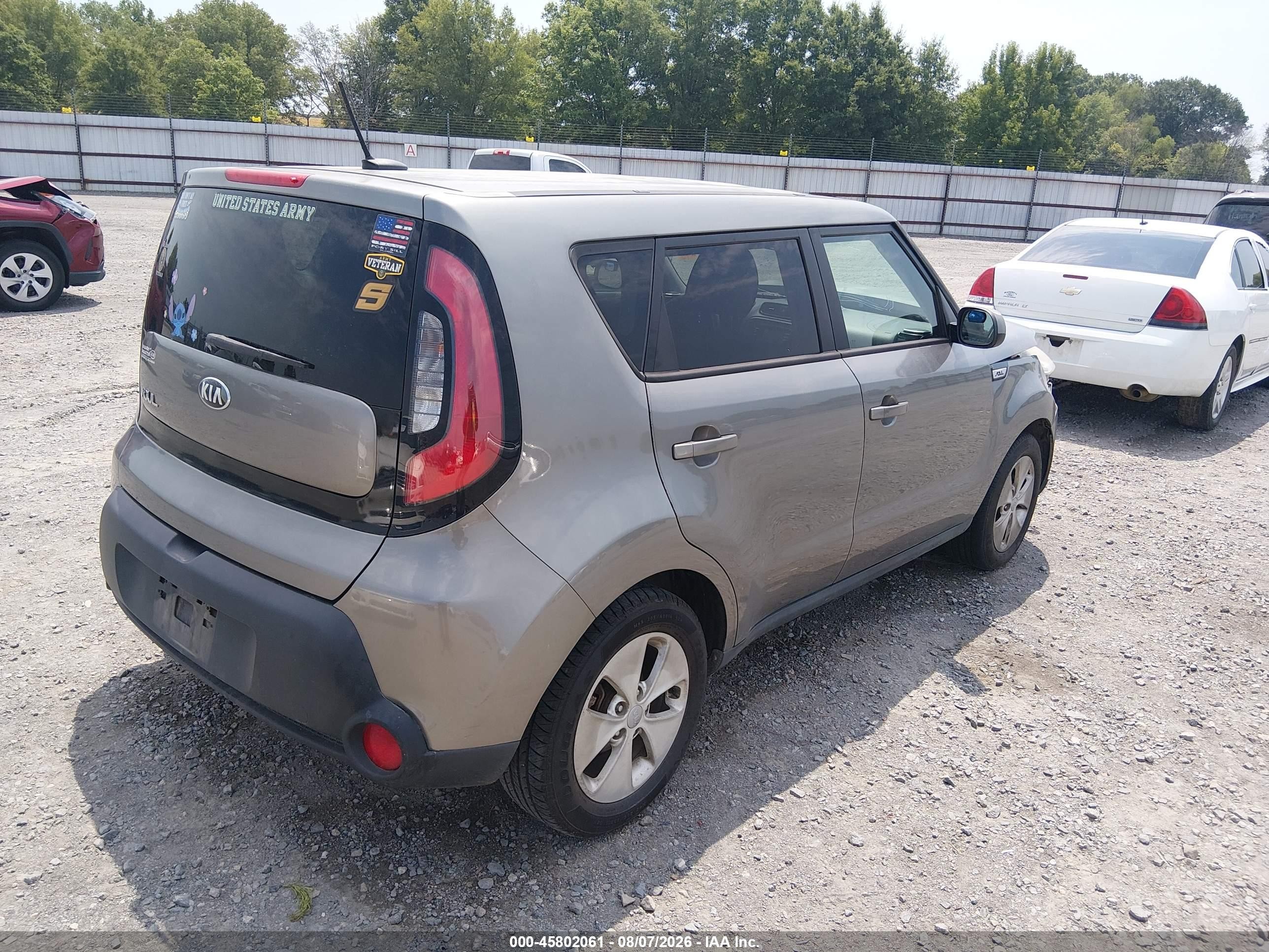 2015 Kia Soul   Gray vin: KNDJN2A26F7170073
