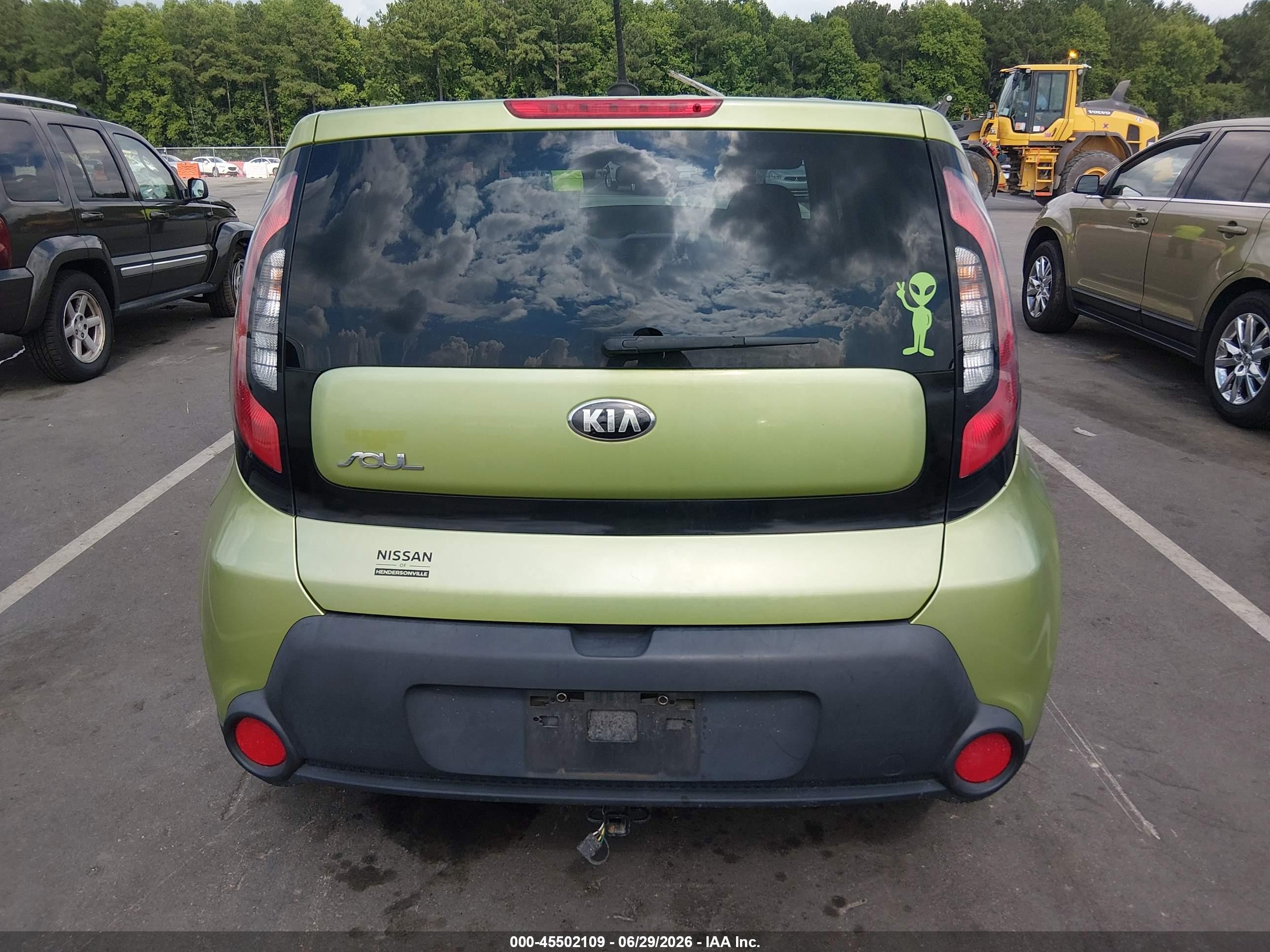2015 Kia Soul   Green vin: KNDJN2A27F7777941
