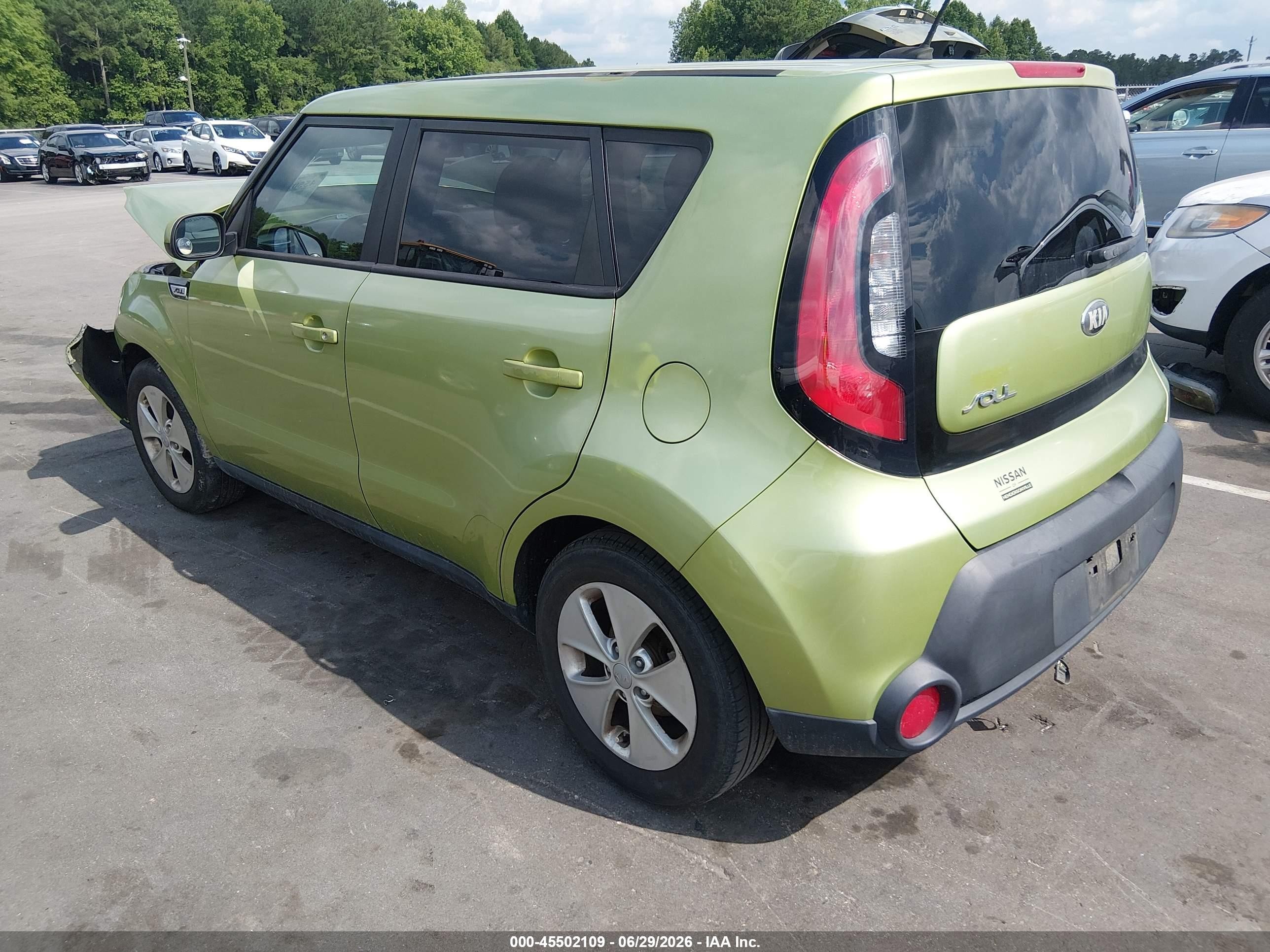 2015 Kia Soul   Green vin: KNDJN2A27F7777941
