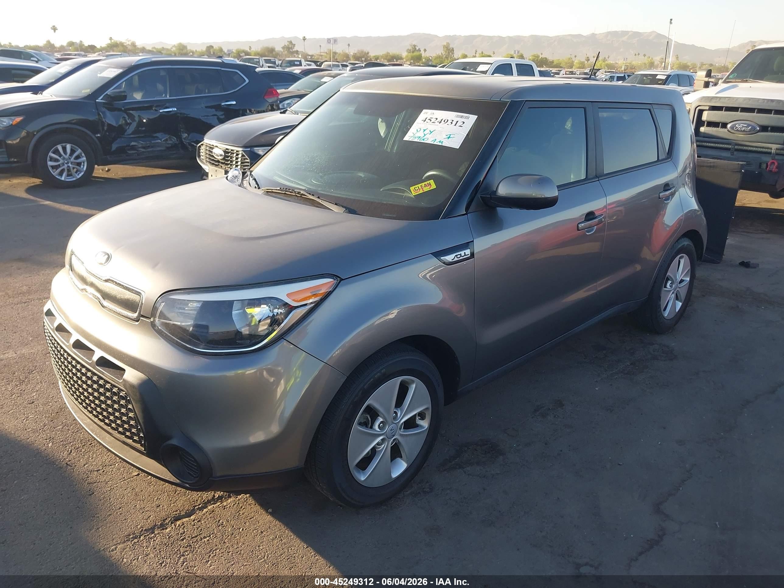 2016 Kia Soul Серый vin: KNDJN2A27G7375161