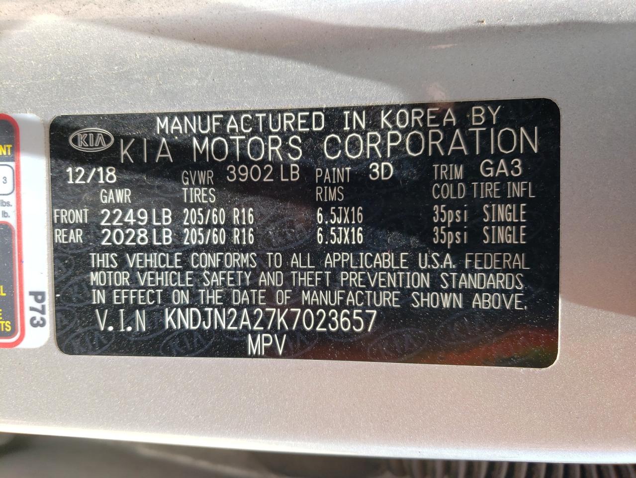 2019 Kia Soul  Silver vin: KNDJN2A27K7023657