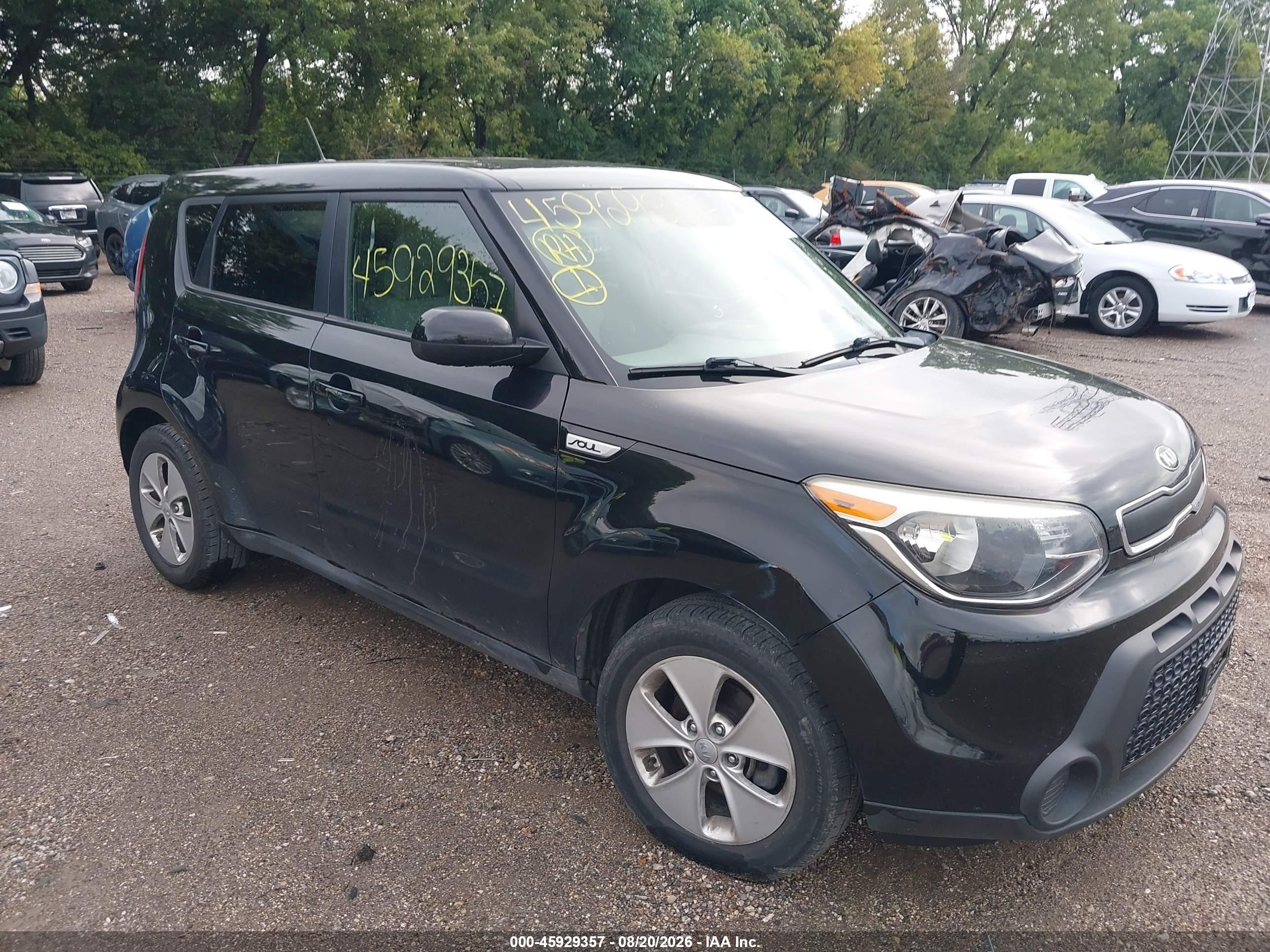 2015 Kia Soul   Черный vin: KNDJN2A28F7119545