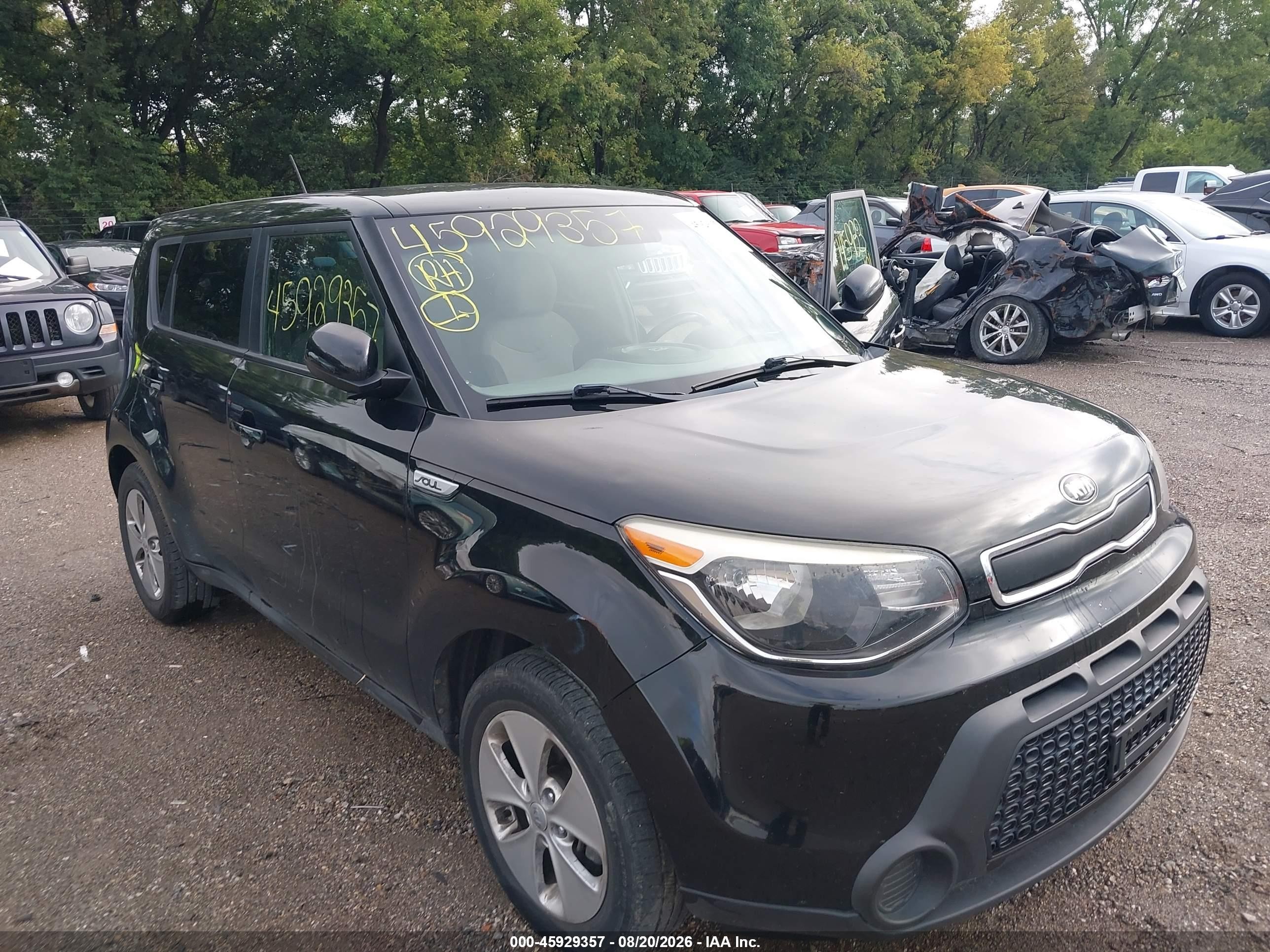 2015 Kia Soul   Черный vin: KNDJN2A28F7119545