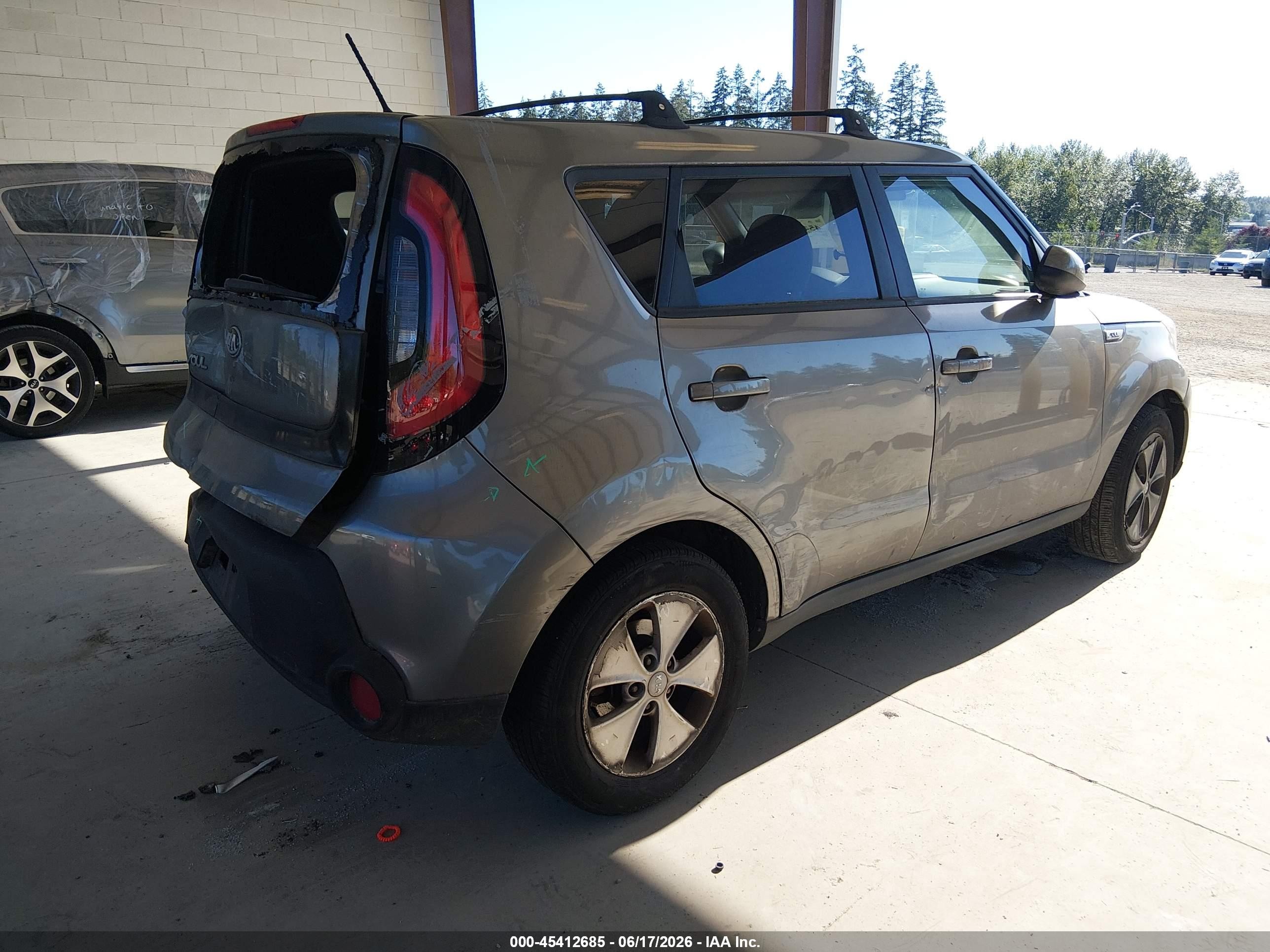 2015 Kia Soul   Gray vin: KNDJN2A28F7123482