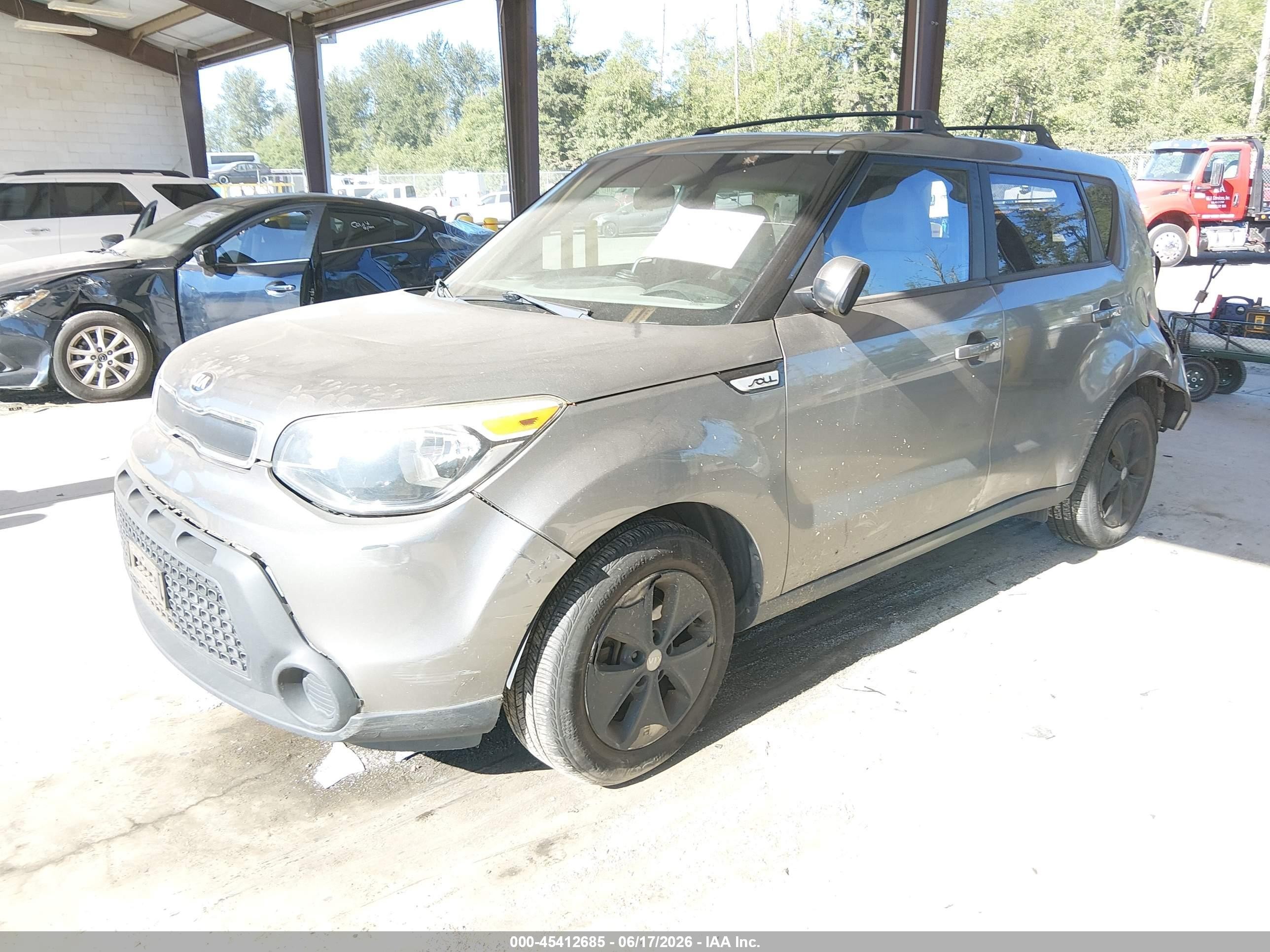 2015 Kia Soul   Gray vin: KNDJN2A28F7123482