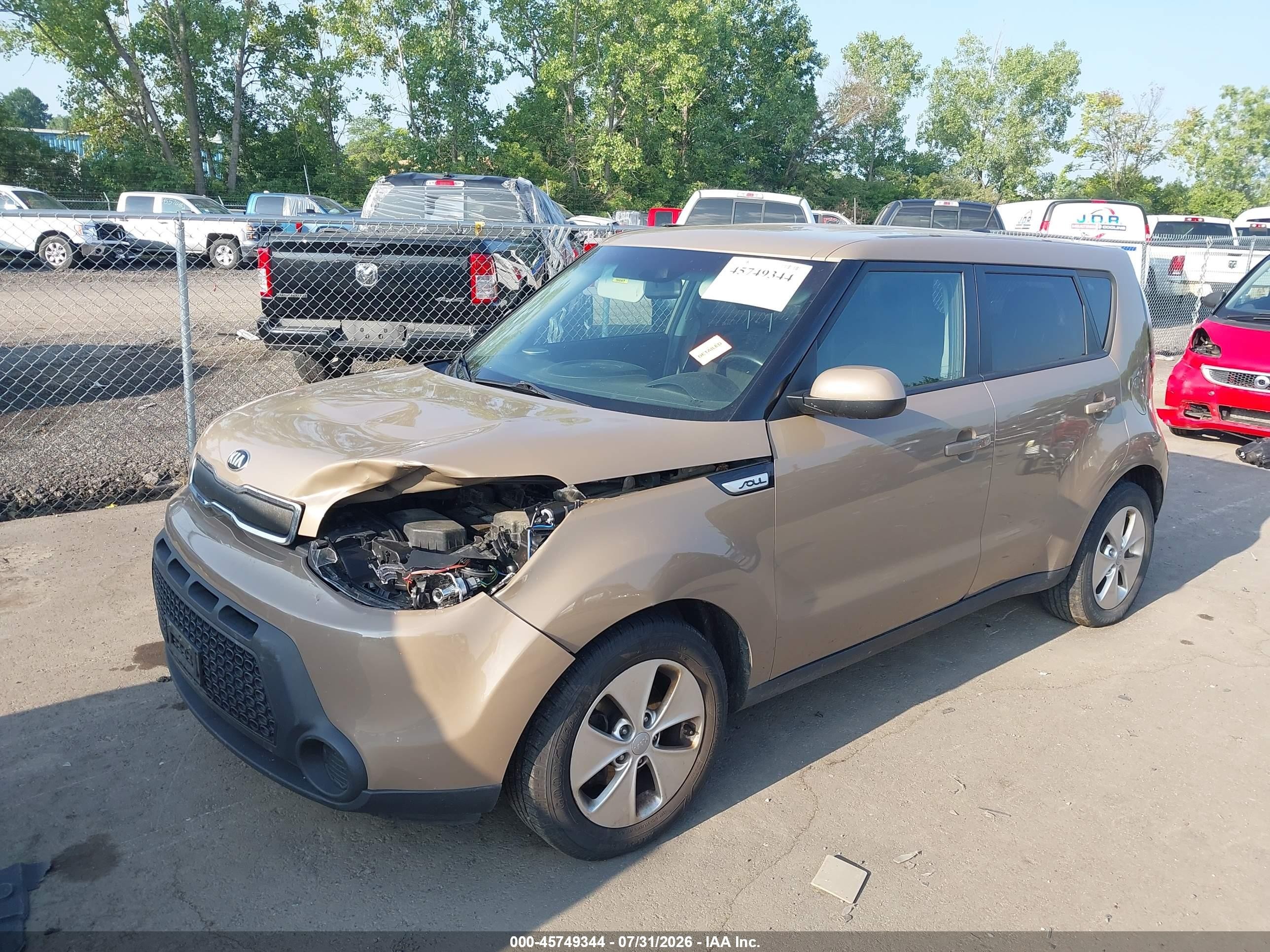 2015 Kia Soul   Коричневый vin: KNDJN2A28F7124826