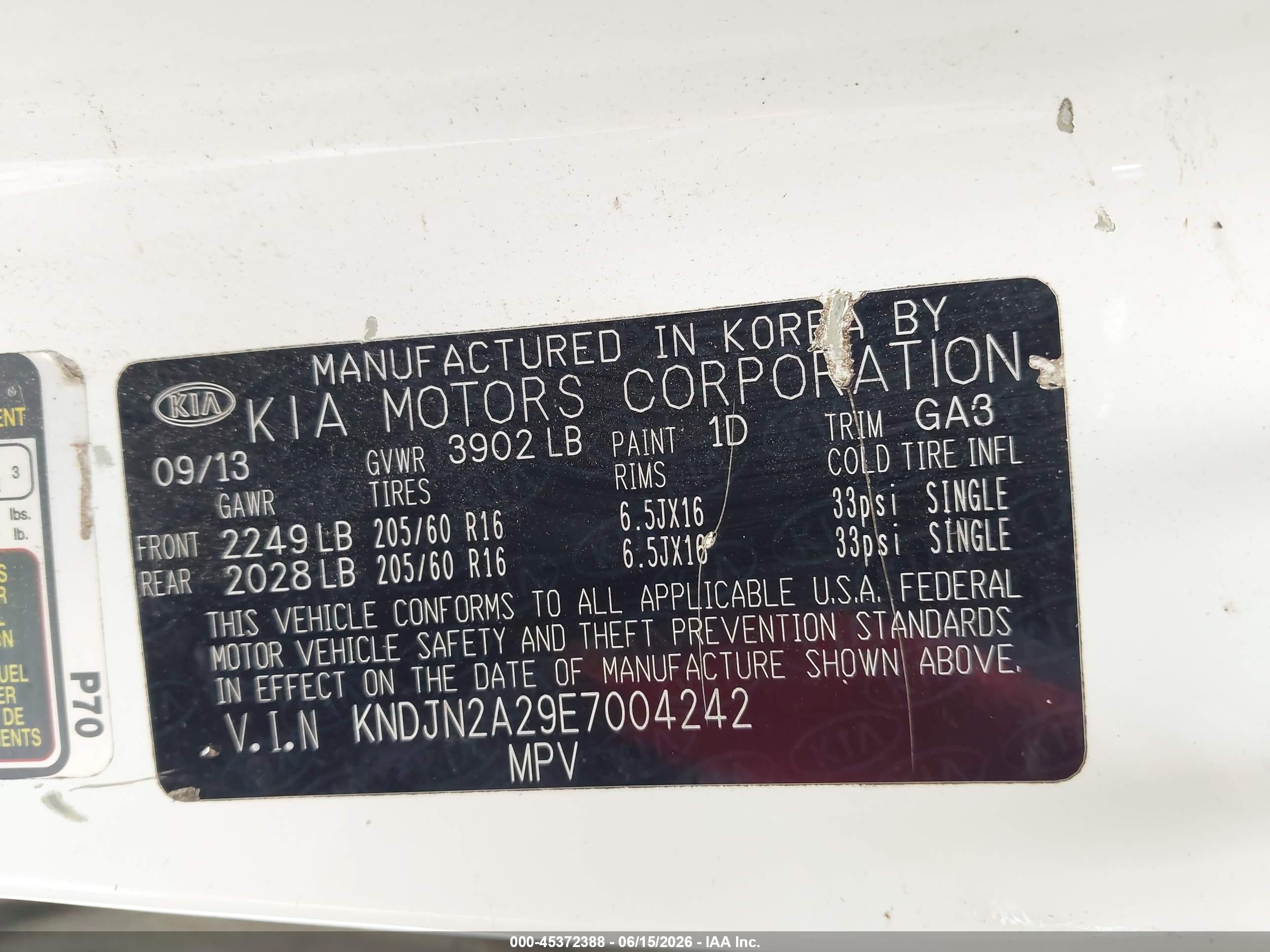 2014 Kia Soul   White vin: KNDJN2A29E7004242