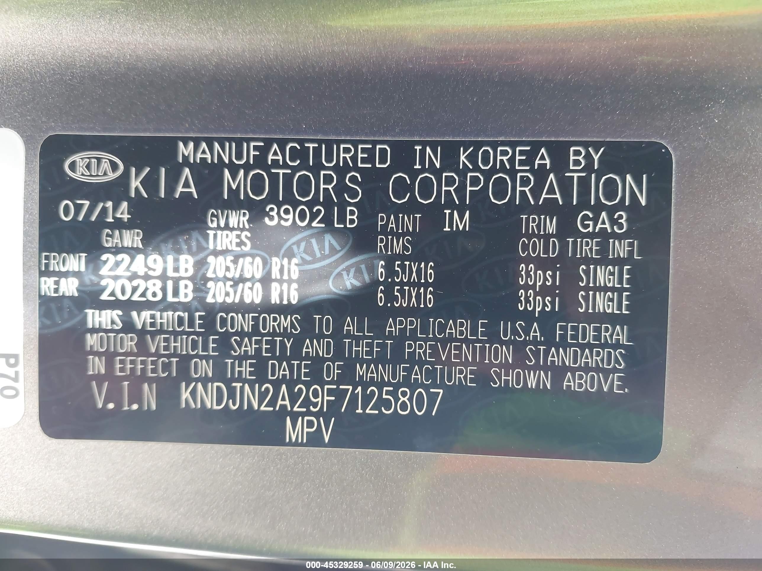 2015 Kia Soul   Gray vin: KNDJN2A29F7125807