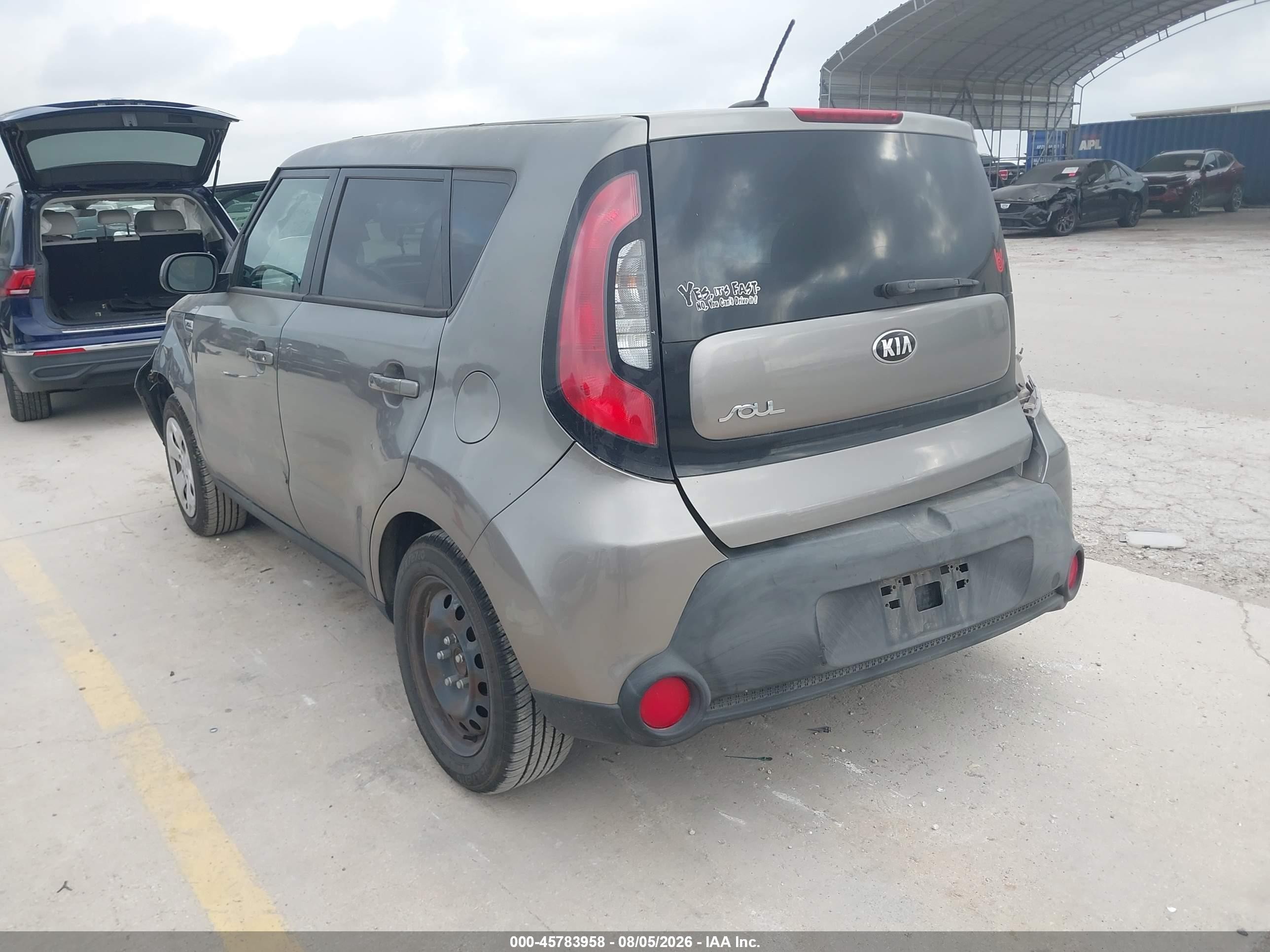 2015 Kia Soul   Gray vin: KNDJN2A29F7154966