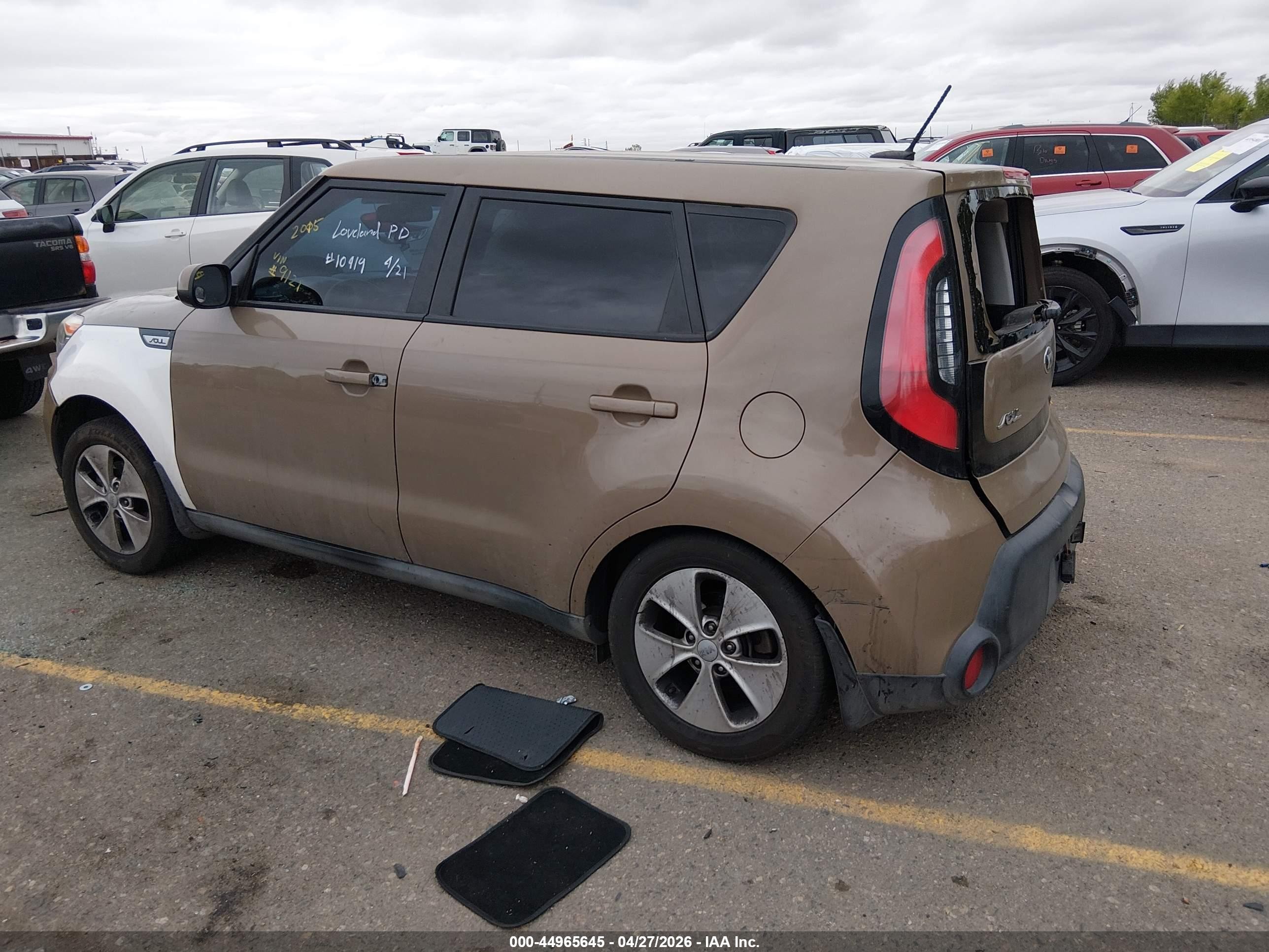 2015 Kia Soul   Brown vin: KNDJN2A29F7189121